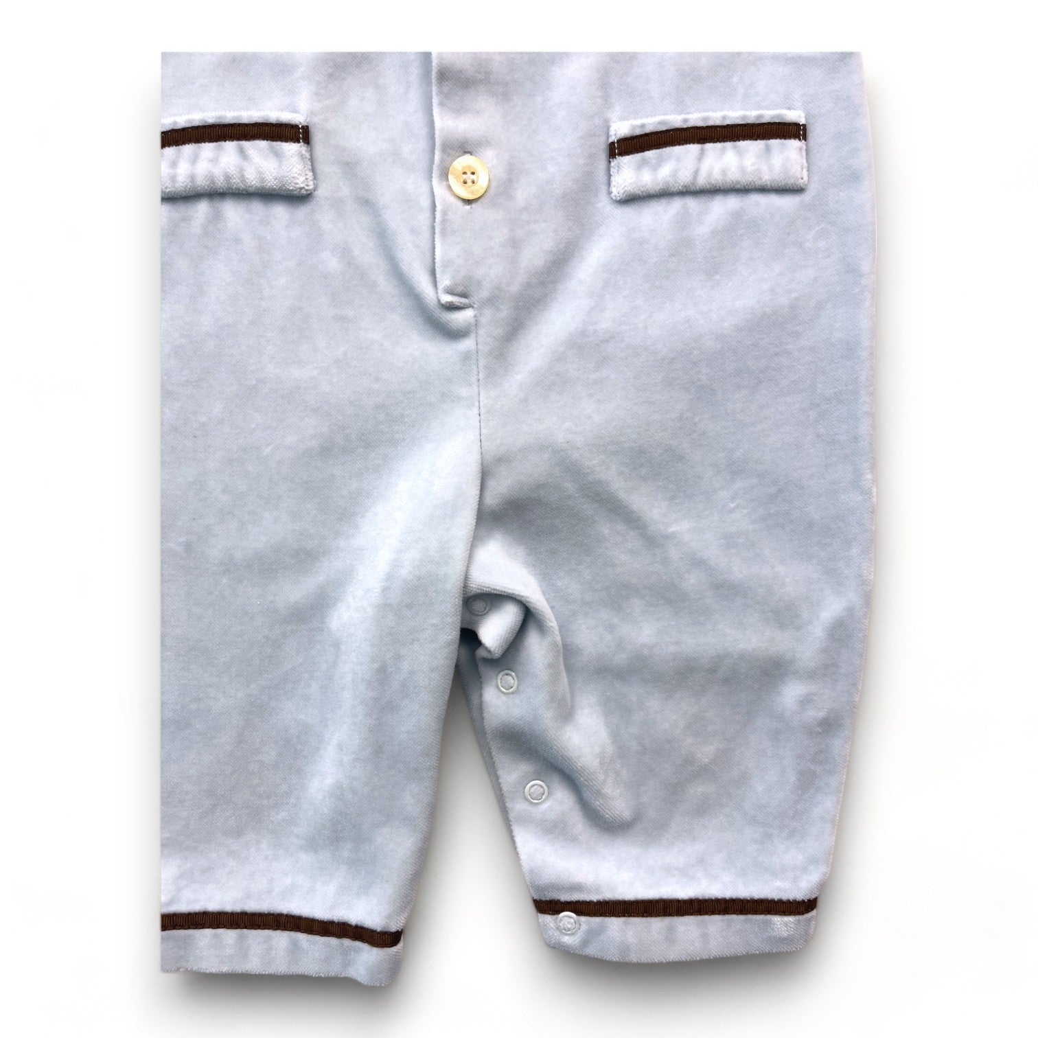 BABY DIOR - Pyjama bleu en velours brodé « CD » - 12 mois