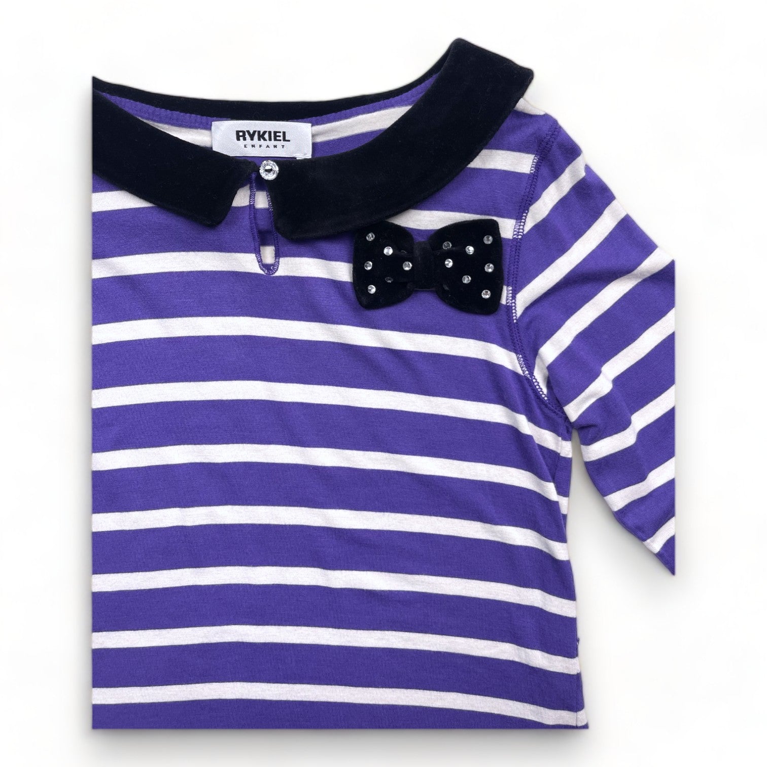 SONIA RYKIEL - Robe rayée violet et blanc - 10 ans