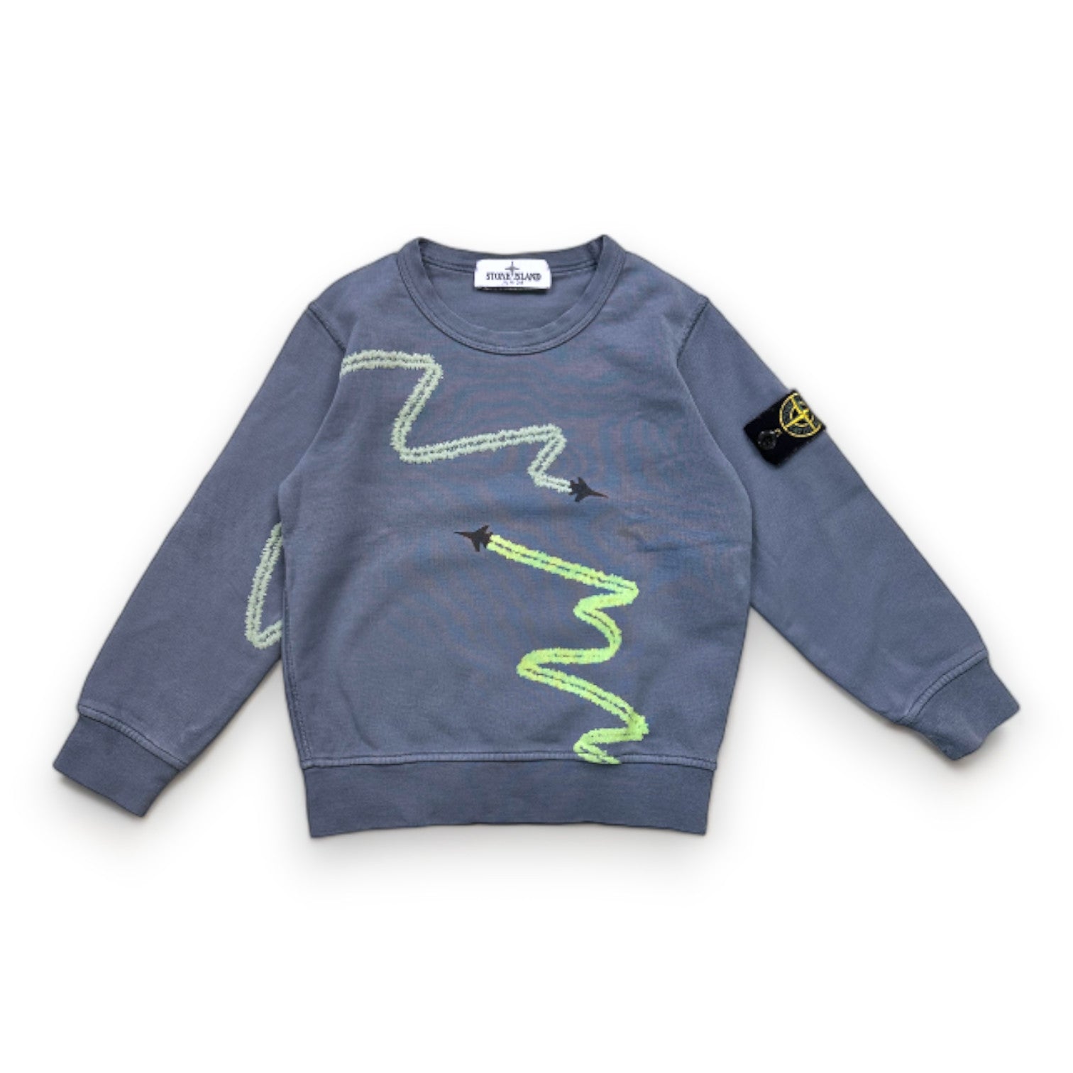 STONE ISLAND - t-shirt bleu à manches longues avec imprimé - 3 ans