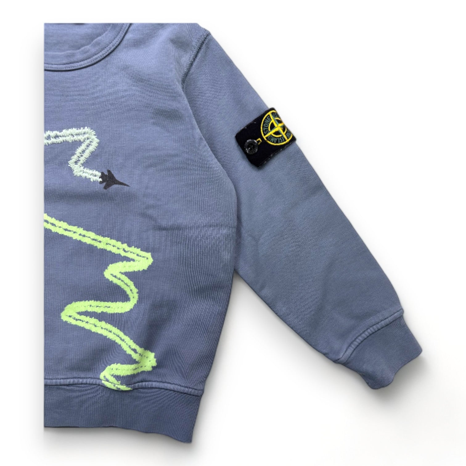 STONE ISLAND - t-shirt bleu à manches longues avec imprimé - 3 ans