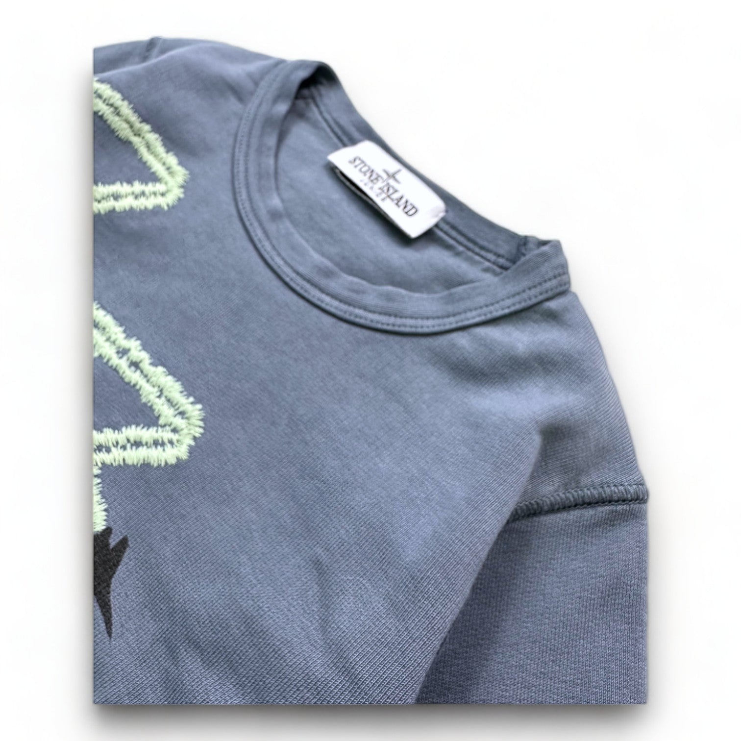 STONE ISLAND - t-shirt bleu à manches longues avec imprimé - 3 ans