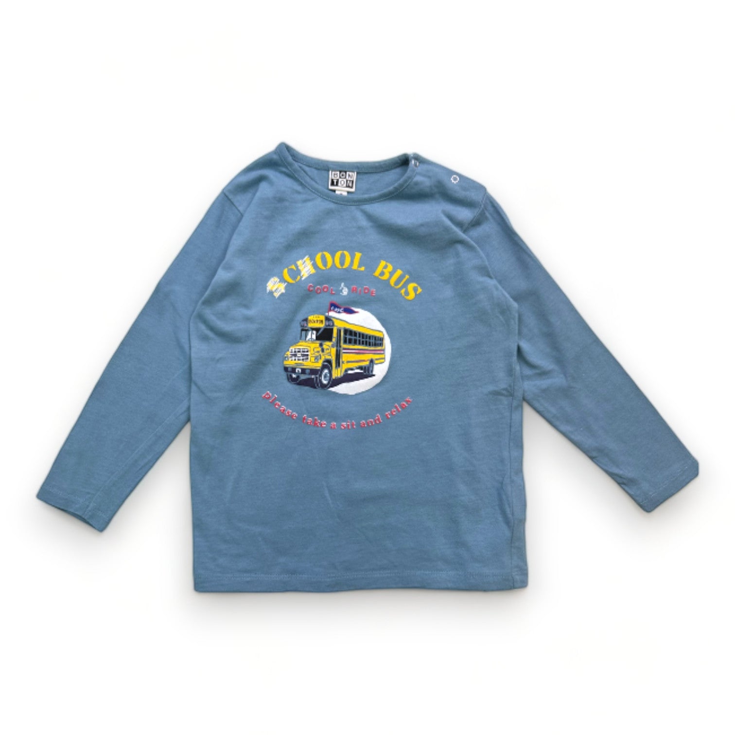 BONTON - T-shirt à manches longues bleu avec imprimé - 3 ans