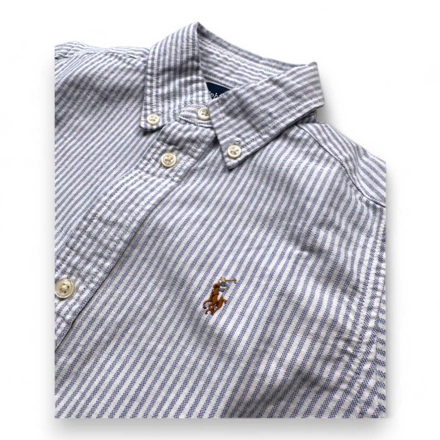 RALPH LAUREN - Chemise bleue et blanche à rayures - 3 ans