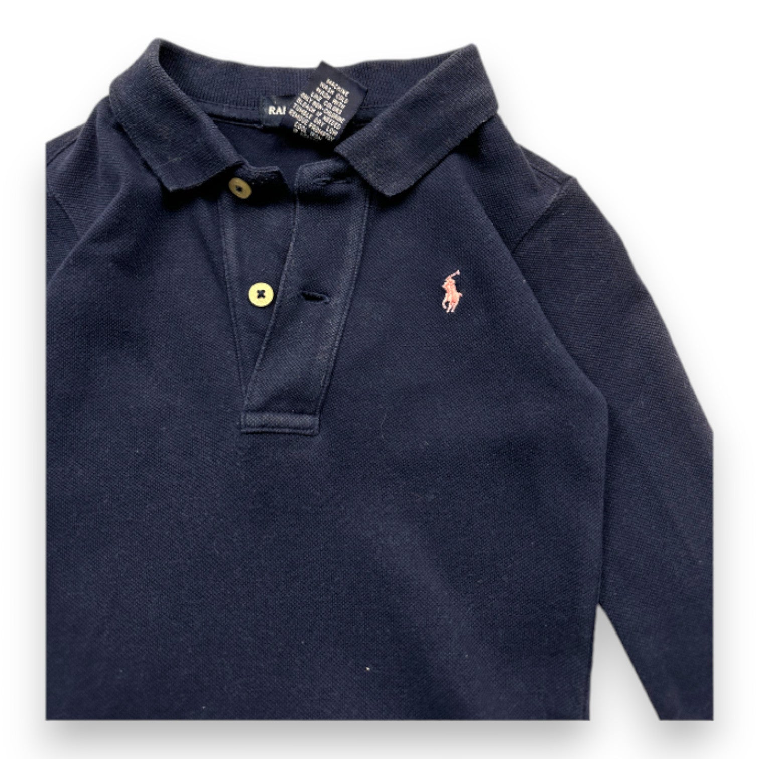 RALPH LAUREN - Robe bleu marine à manches longues - 2 ans