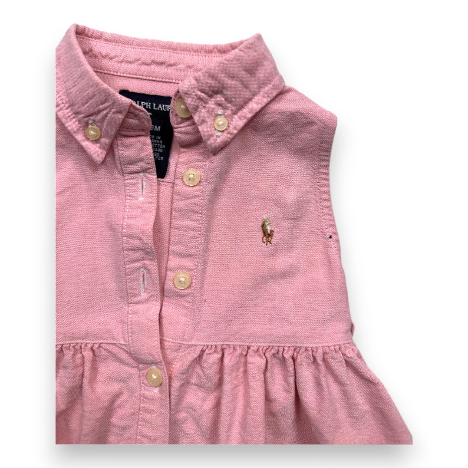 RALPH LAUREN - Robe à manches courtes rose - 18 mois