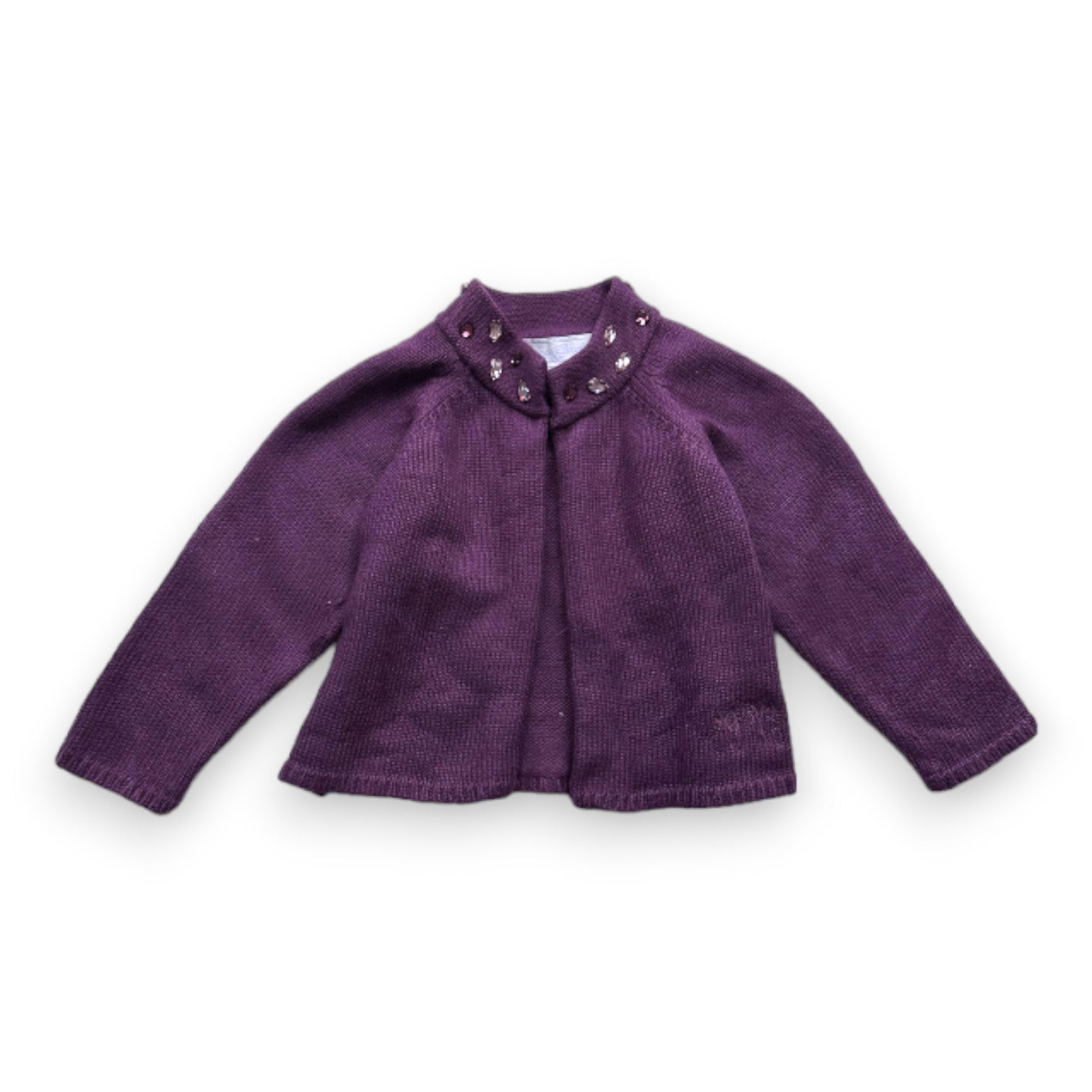 TARTINE & CHOCOLAT - cardigan violet avec perles sur le col - 18 mois