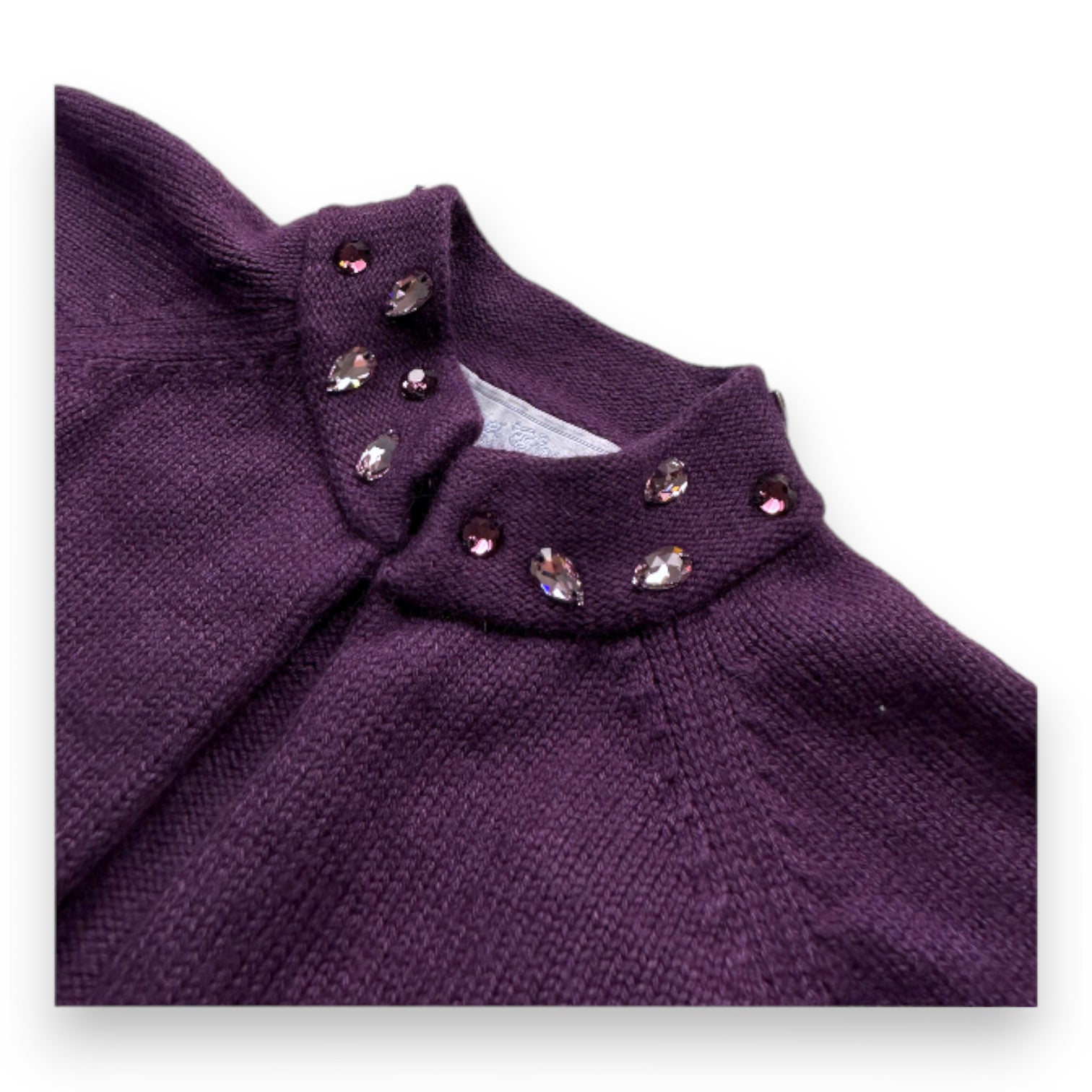 TARTINE & CHOCOLAT - cardigan violet avec perles sur le col - 18 mois