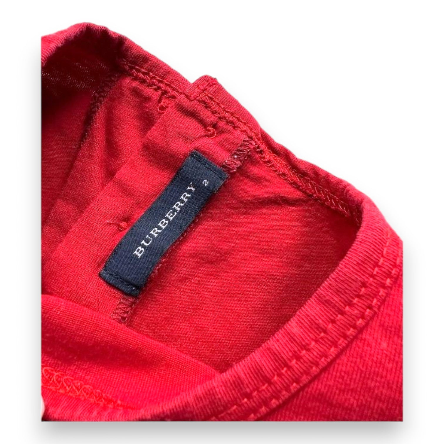 BURBERRY - T-shirt rouge à manches longues - 2 ans