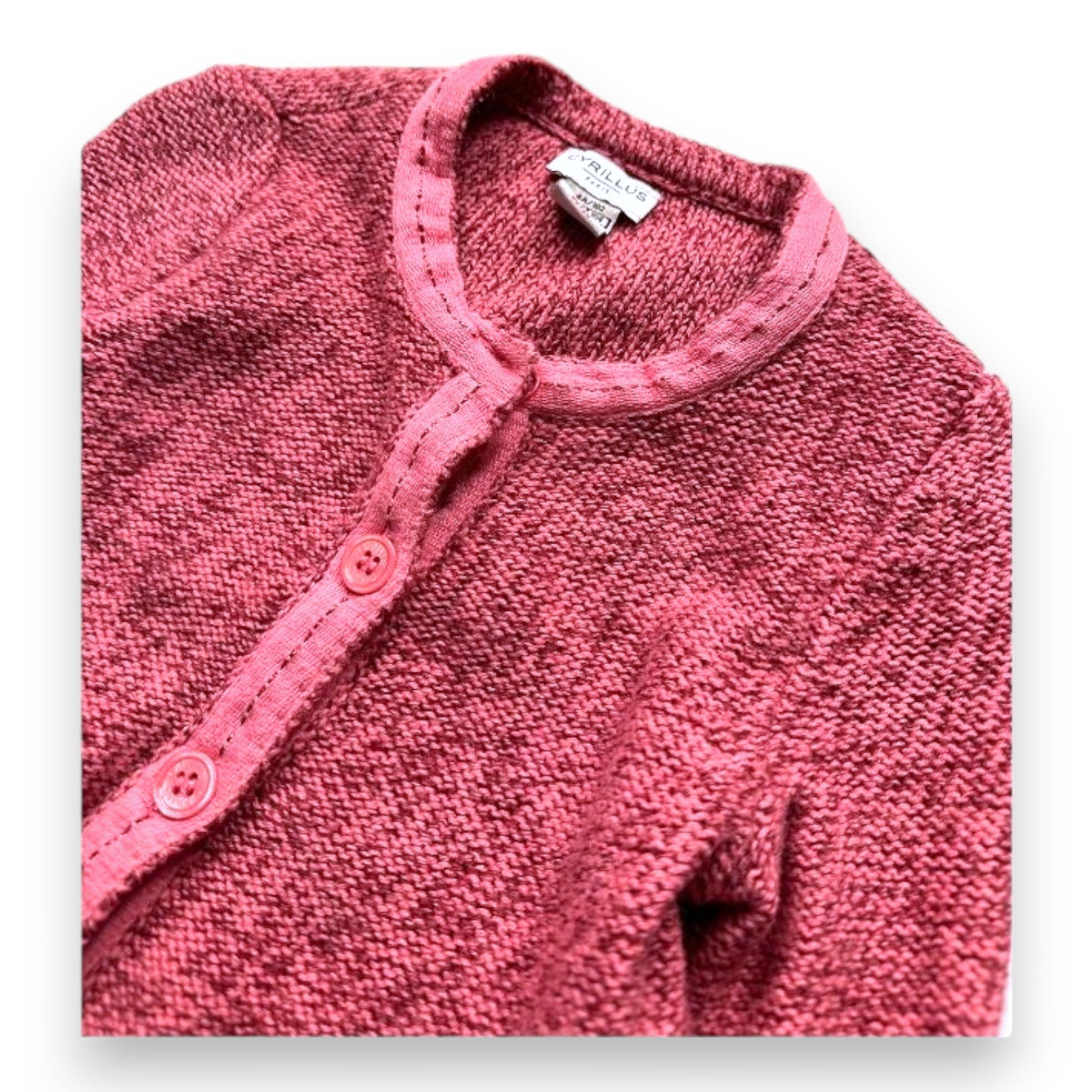 CYRILLUS - Cardigan rose effet tricot - 4 ans