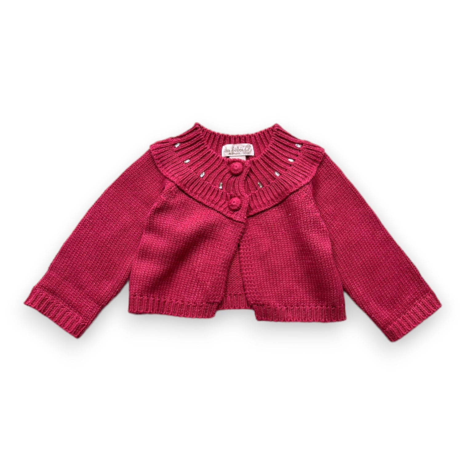 LES BEBES DE FLORIANE - Cardigan rose avec brillants - 12 mois