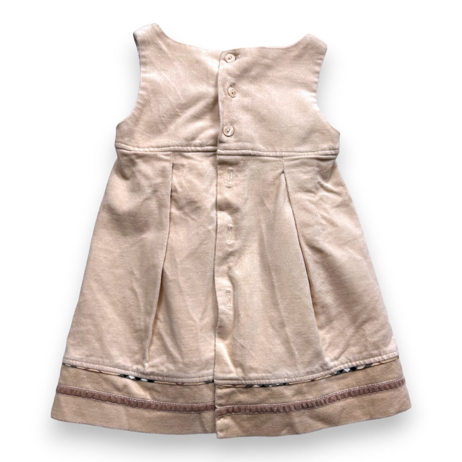 BURBERRY - Robe en velours beige - 12 mois