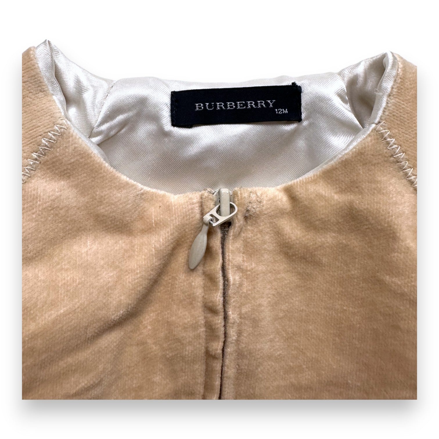 BURBERRY - Veste en velours beige - 12 mois