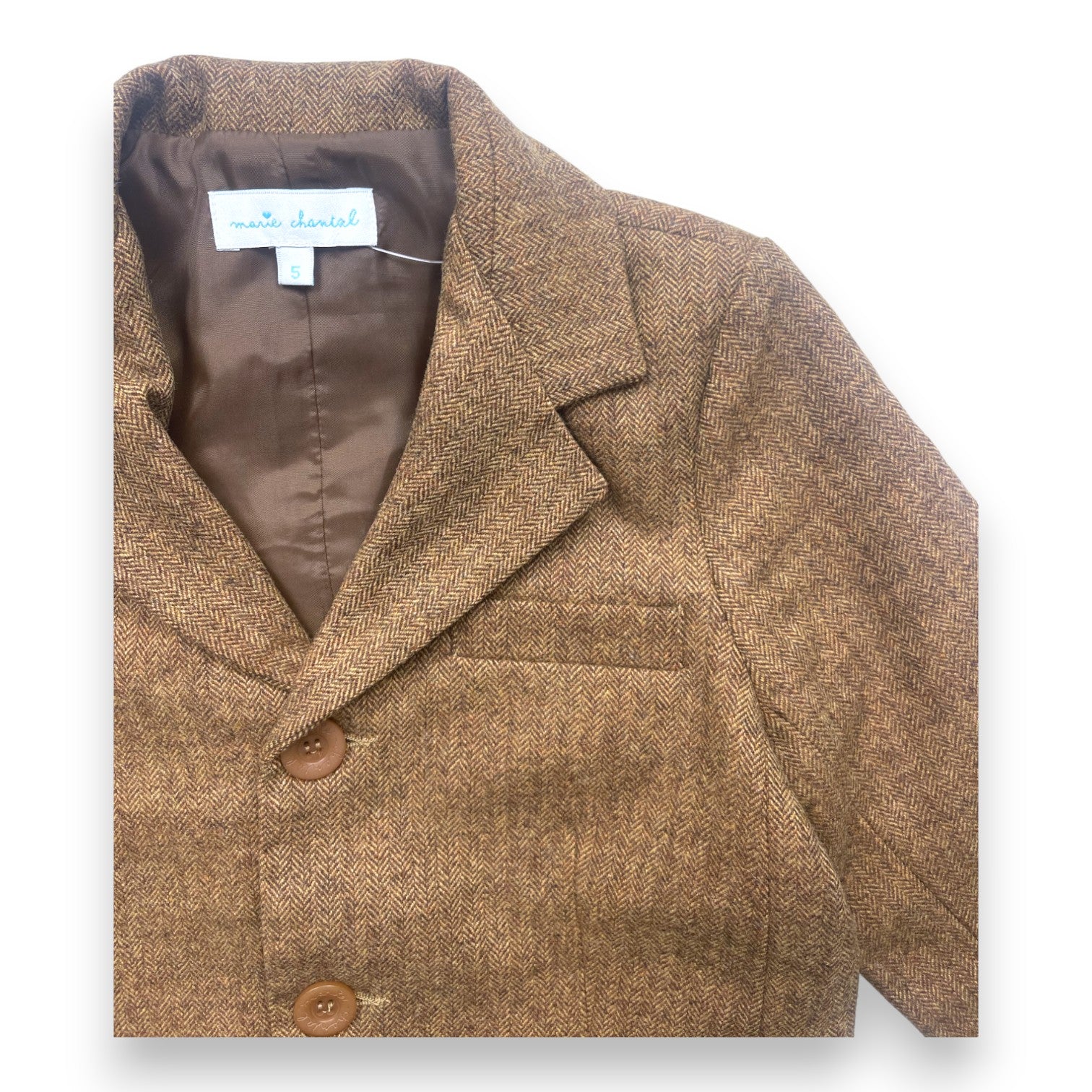 MARIE CHANTAL - Veste blazer en laine marron (neuf) - 5 ans