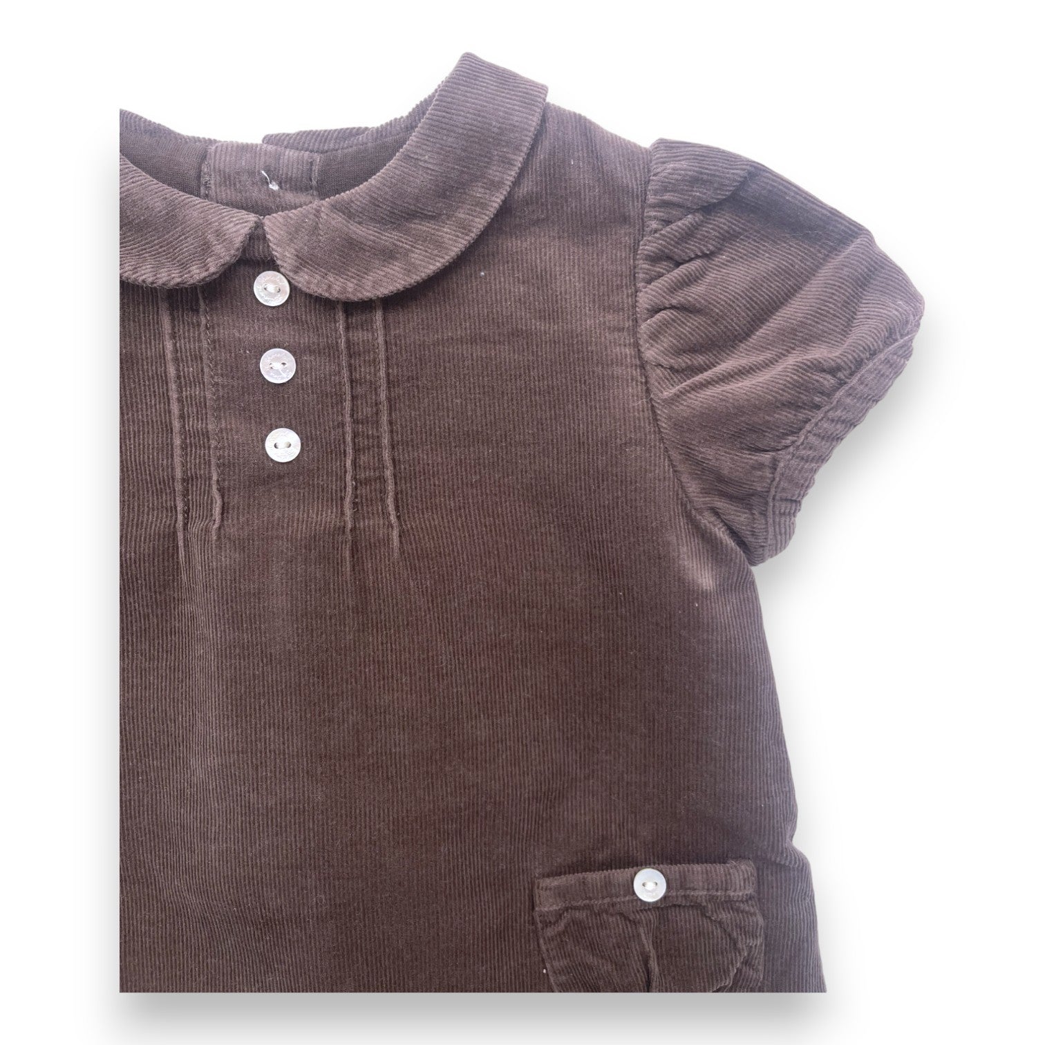 TARTINE & CHOCOLAT - Robe en velours marron - 12 mois