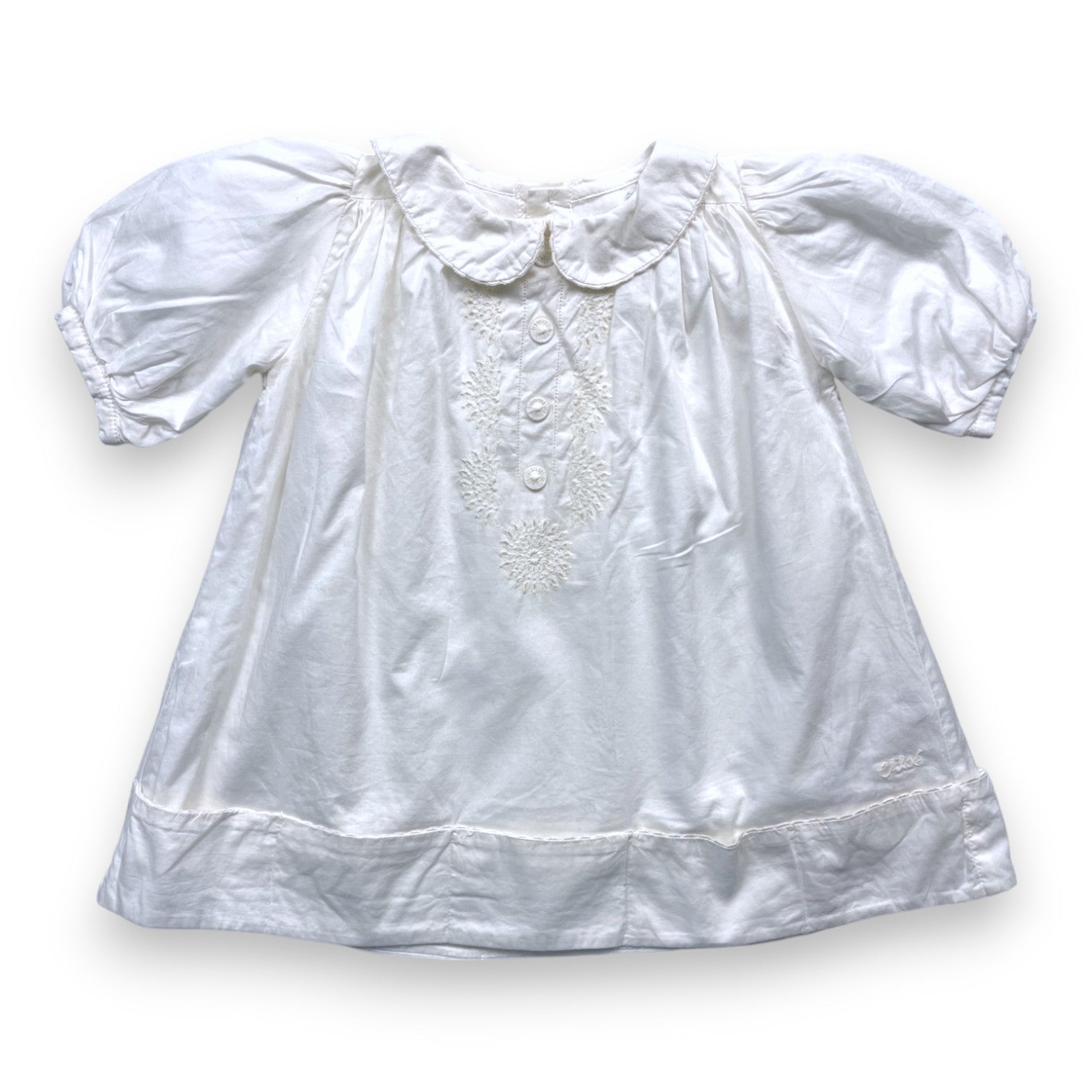 CHLOE - Robe blanche évasée à broderies - 9 mois