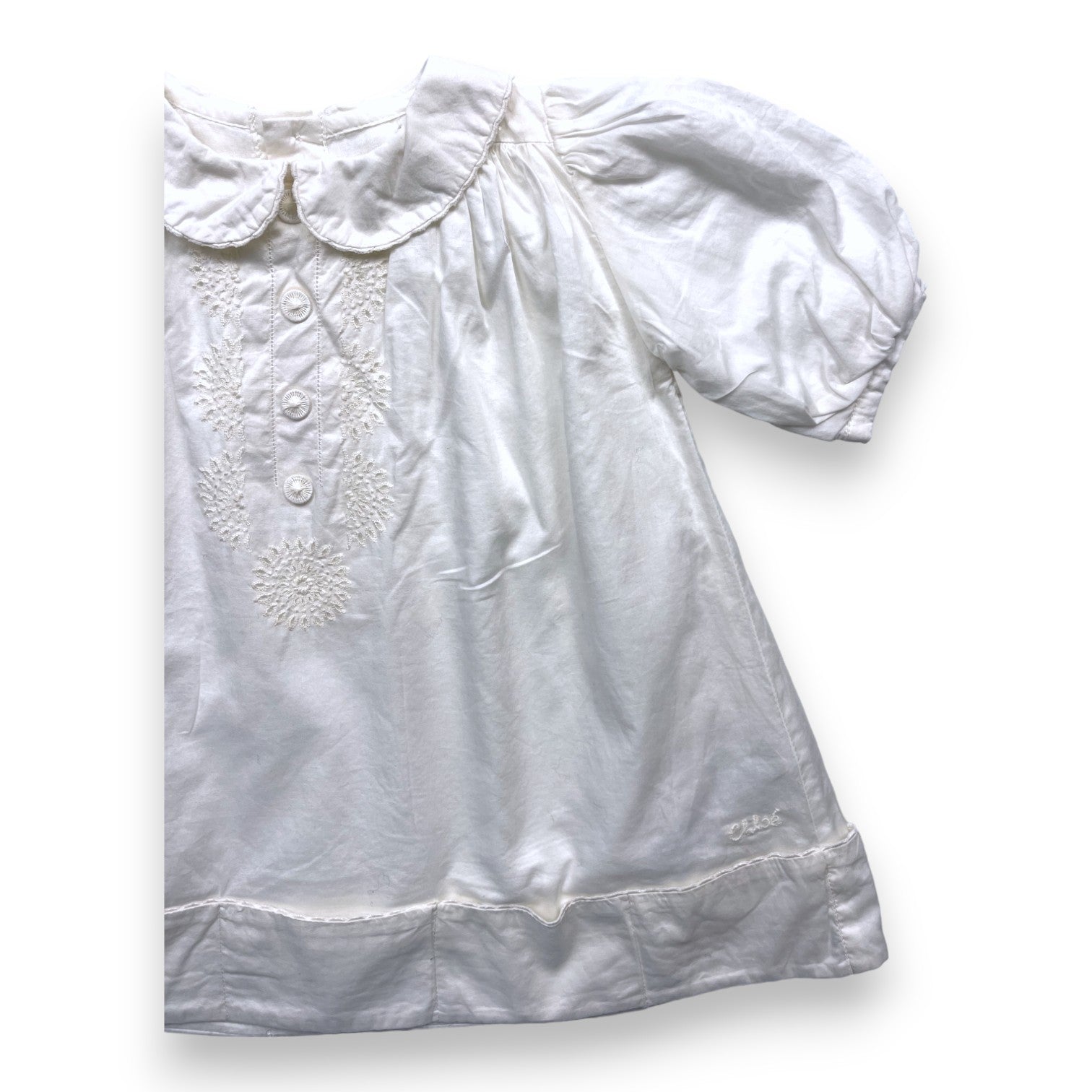 CHLOE - Robe blanche évasée à broderies - 9 mois