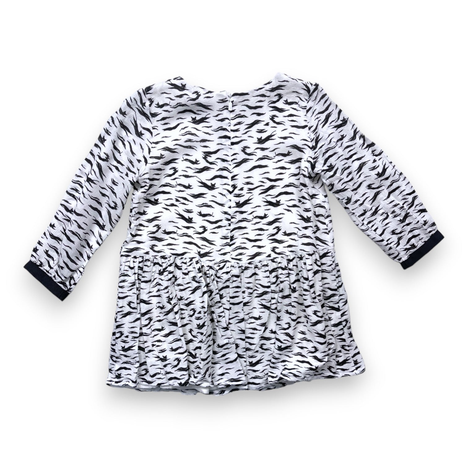 GIVENCHY - Robe blanche à motifs noirs - 4 ans