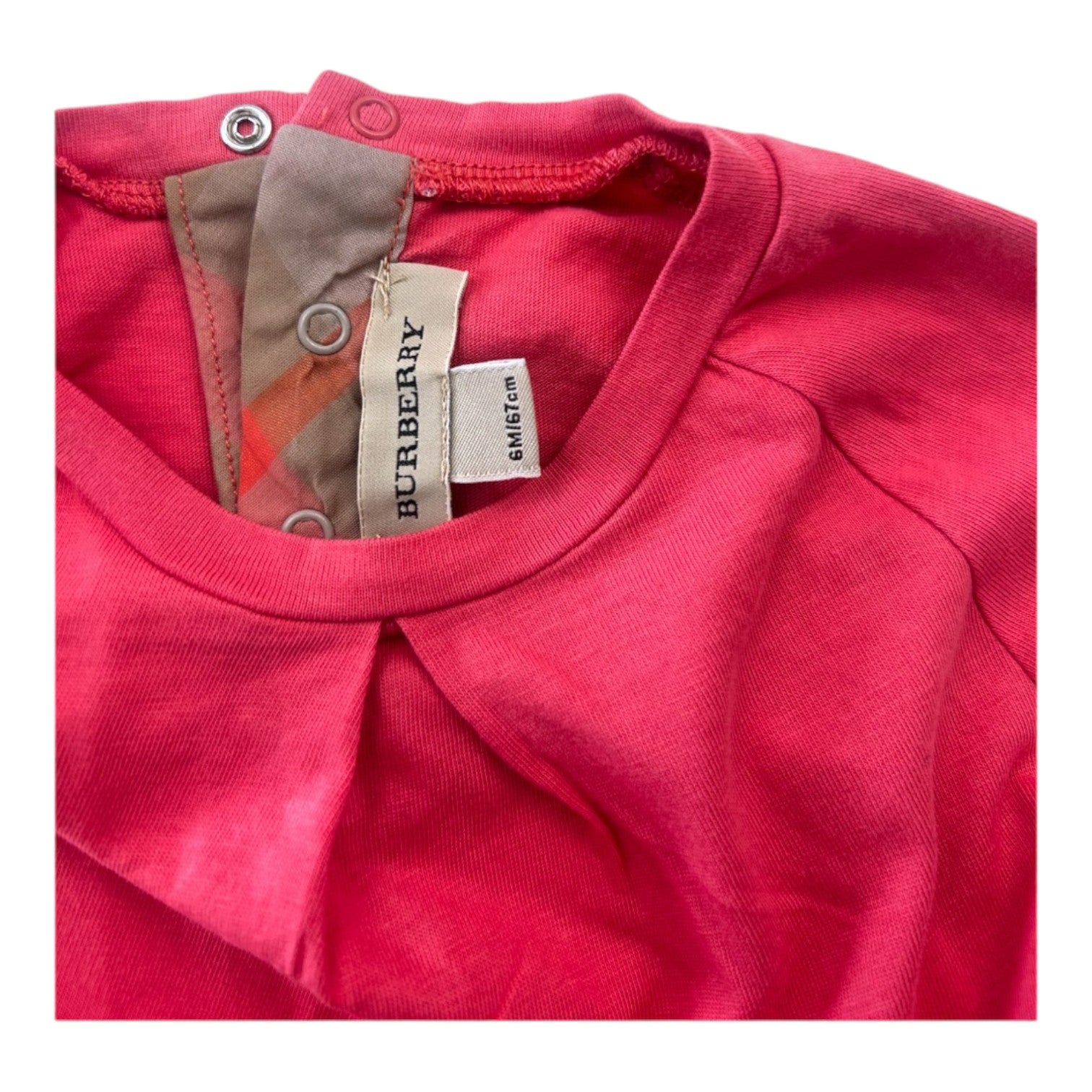 BURBERRY - T-shirt rose - 6 mois