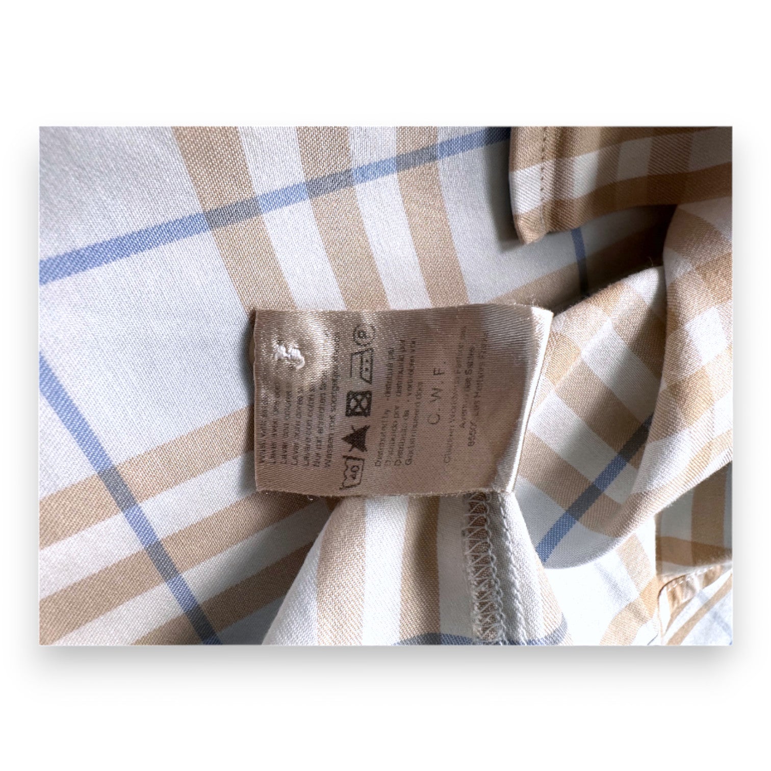 BURBERRY - Chemise imprimée check Burberry bleu et marron - 3 ans