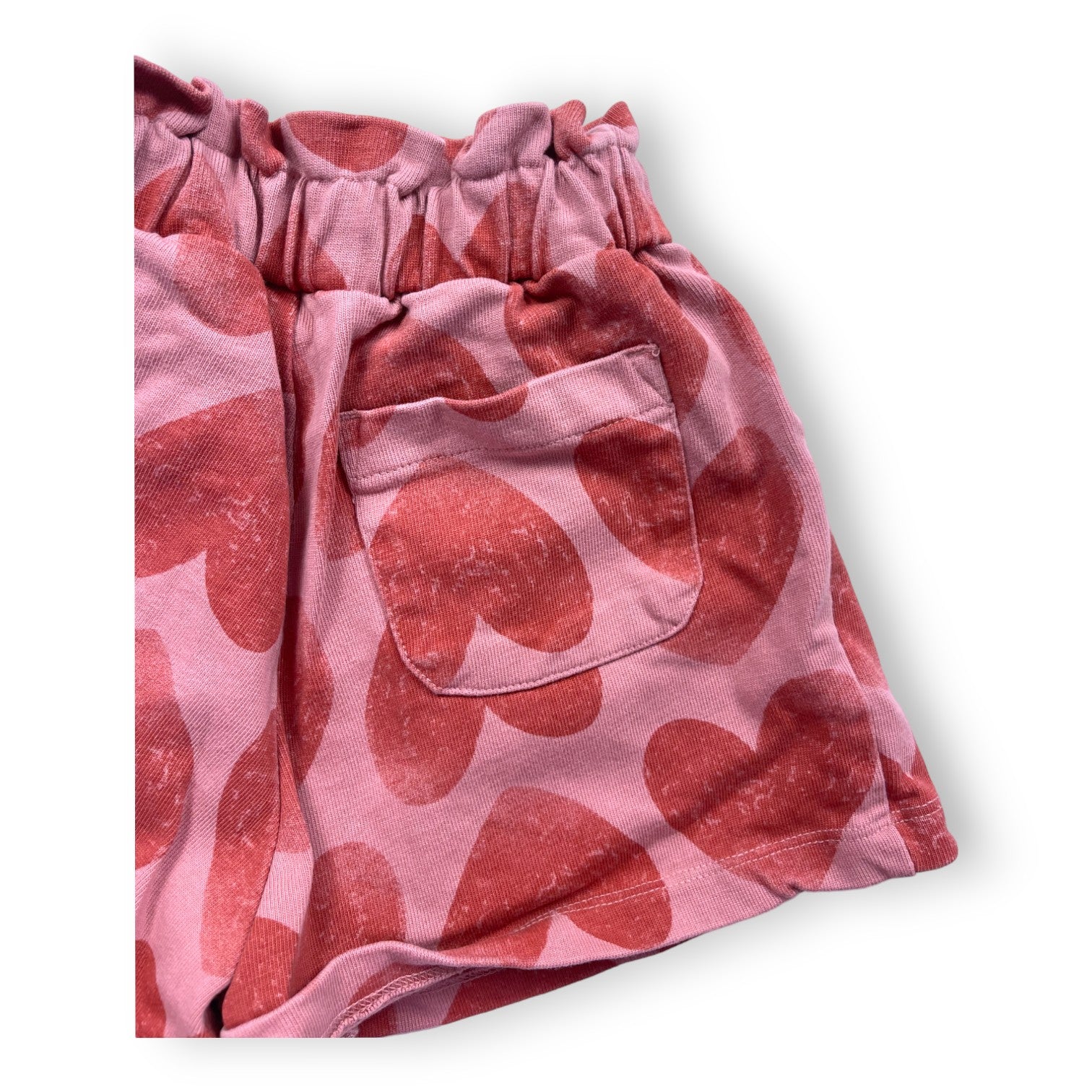 JELLY MALLOW - Short rose à motifs coeurs rouges - 4/5 ans