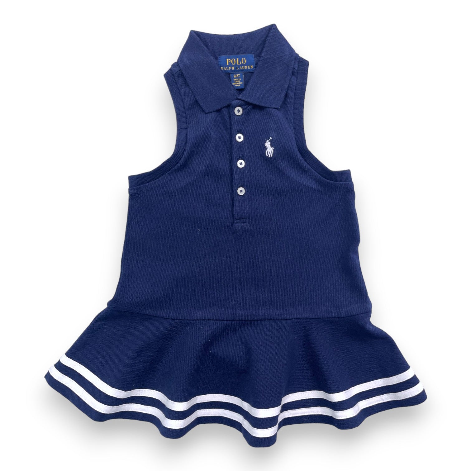 RALPH LAUREN - Robe bleu marine sans manches - 2 ans