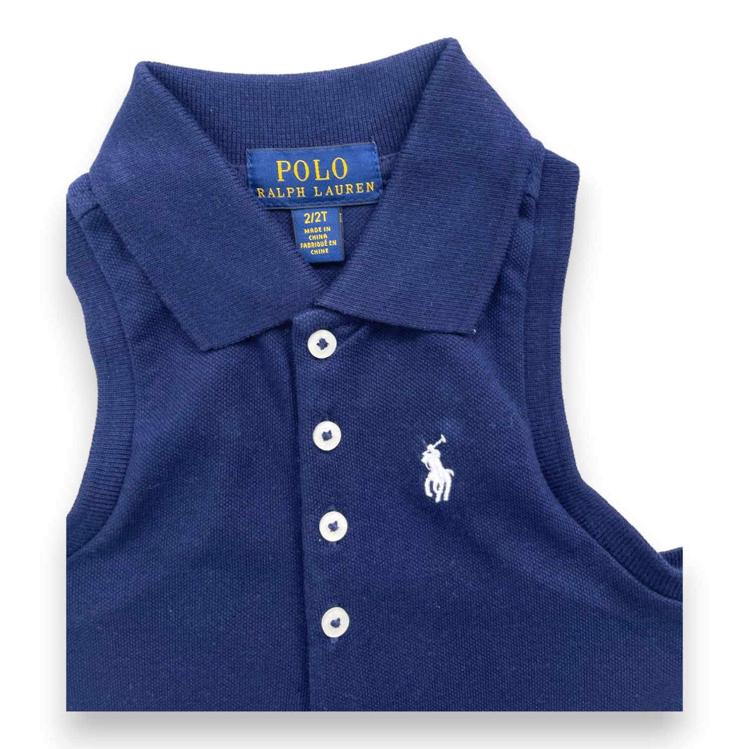 RALPH LAUREN - Robe bleu marine sans manches - 2 ans