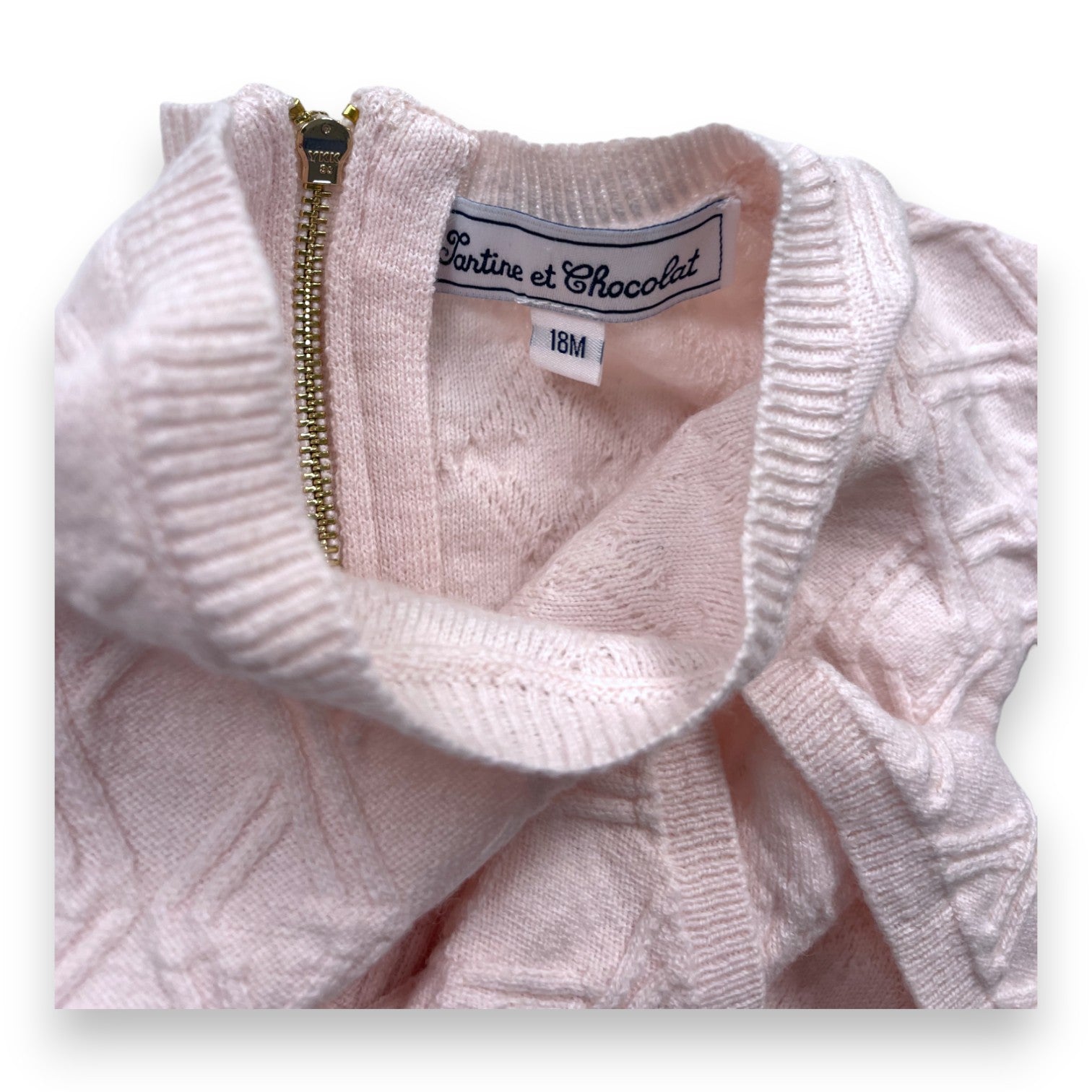 TARTINE & CHOCOLAT - Robe rose en laine - 18 mois