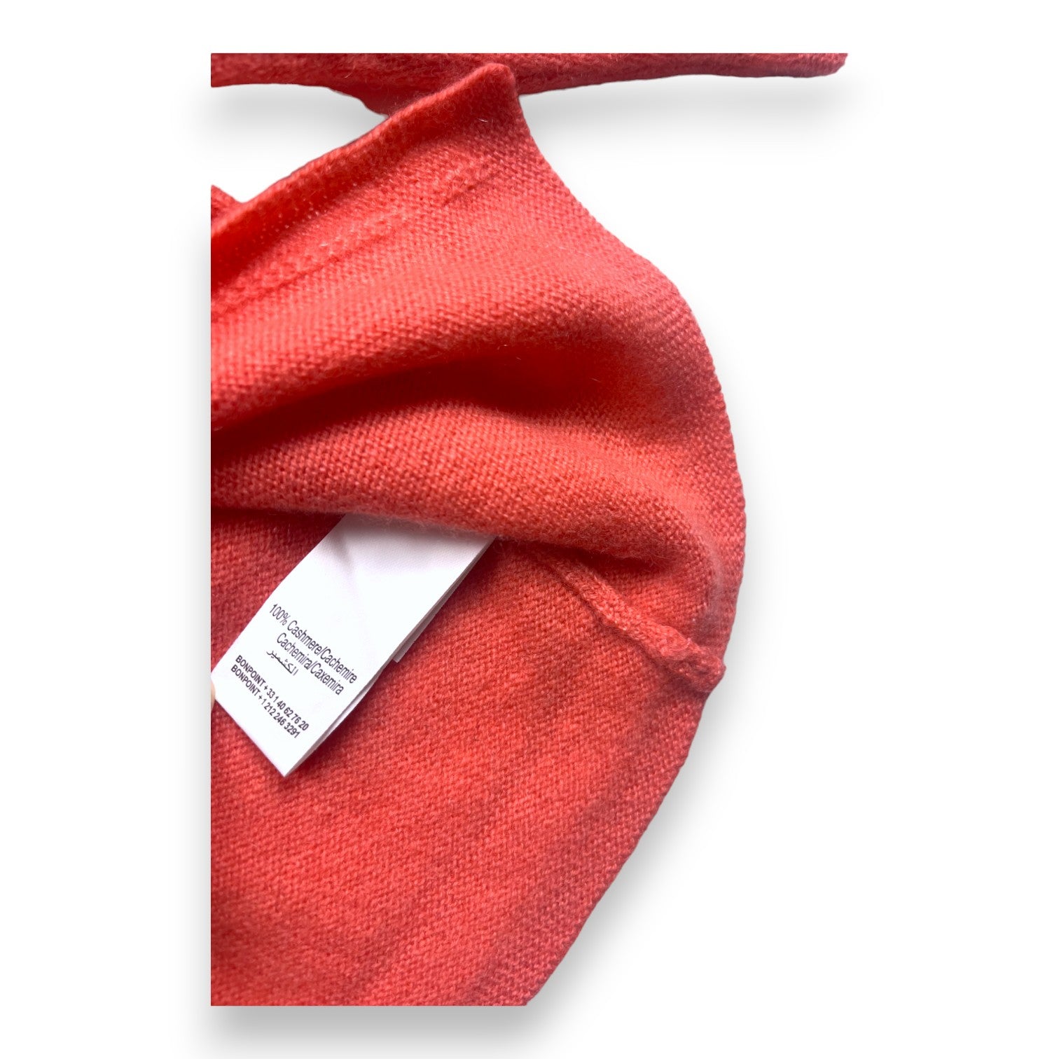 BONPOINT - Cardigan rose/rouge en cachemire - 3 mois