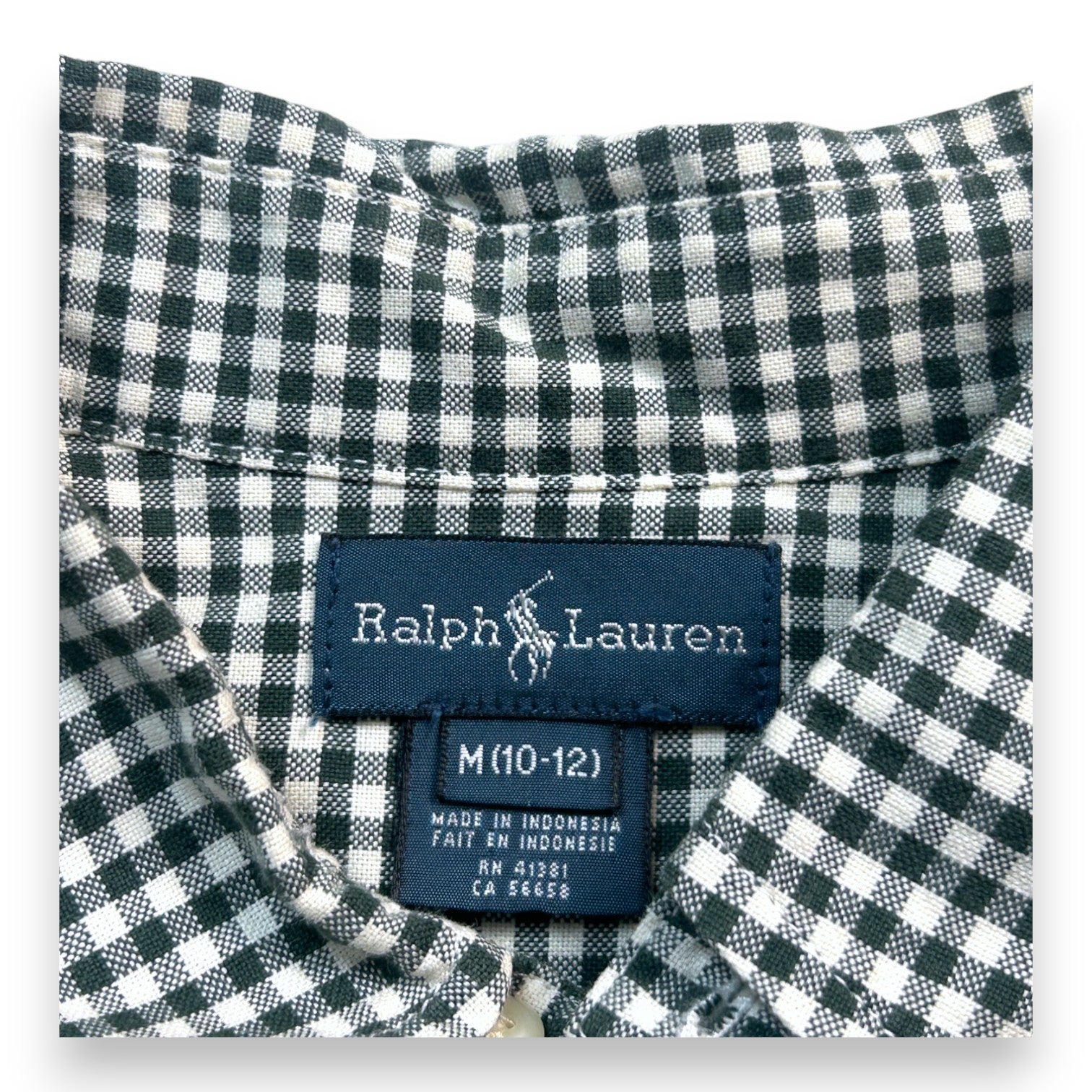 RALPH LAUREN - Chemise écossaise verte - 10/12 ans