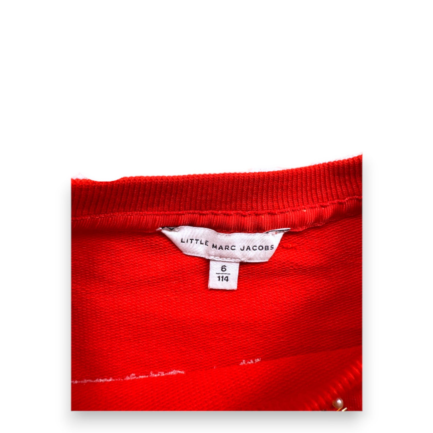 MARC JACOBS - T-shirt rouge à manches courtes avec broderies - 6 ans