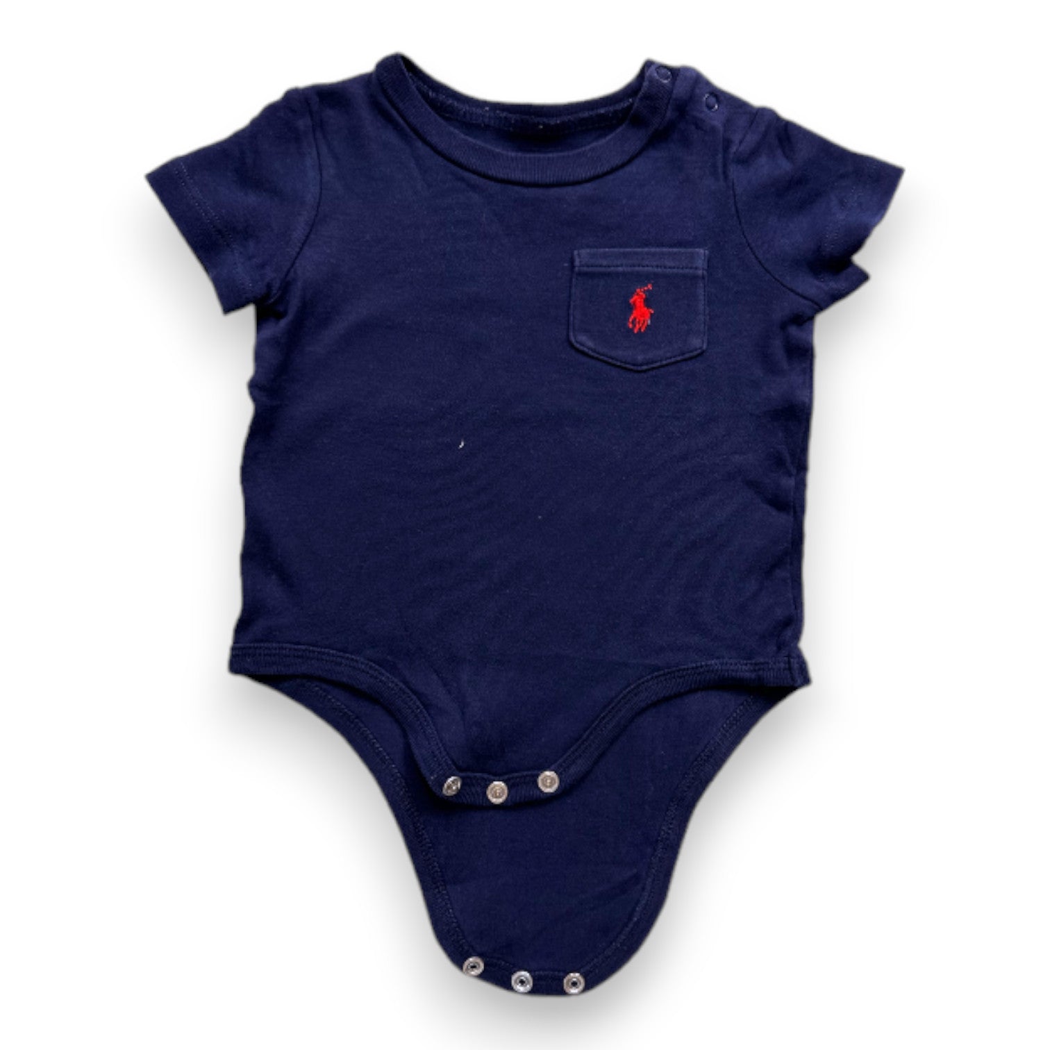 RALPH LAUREN - Body t-shirt bleu marine - 3 mois