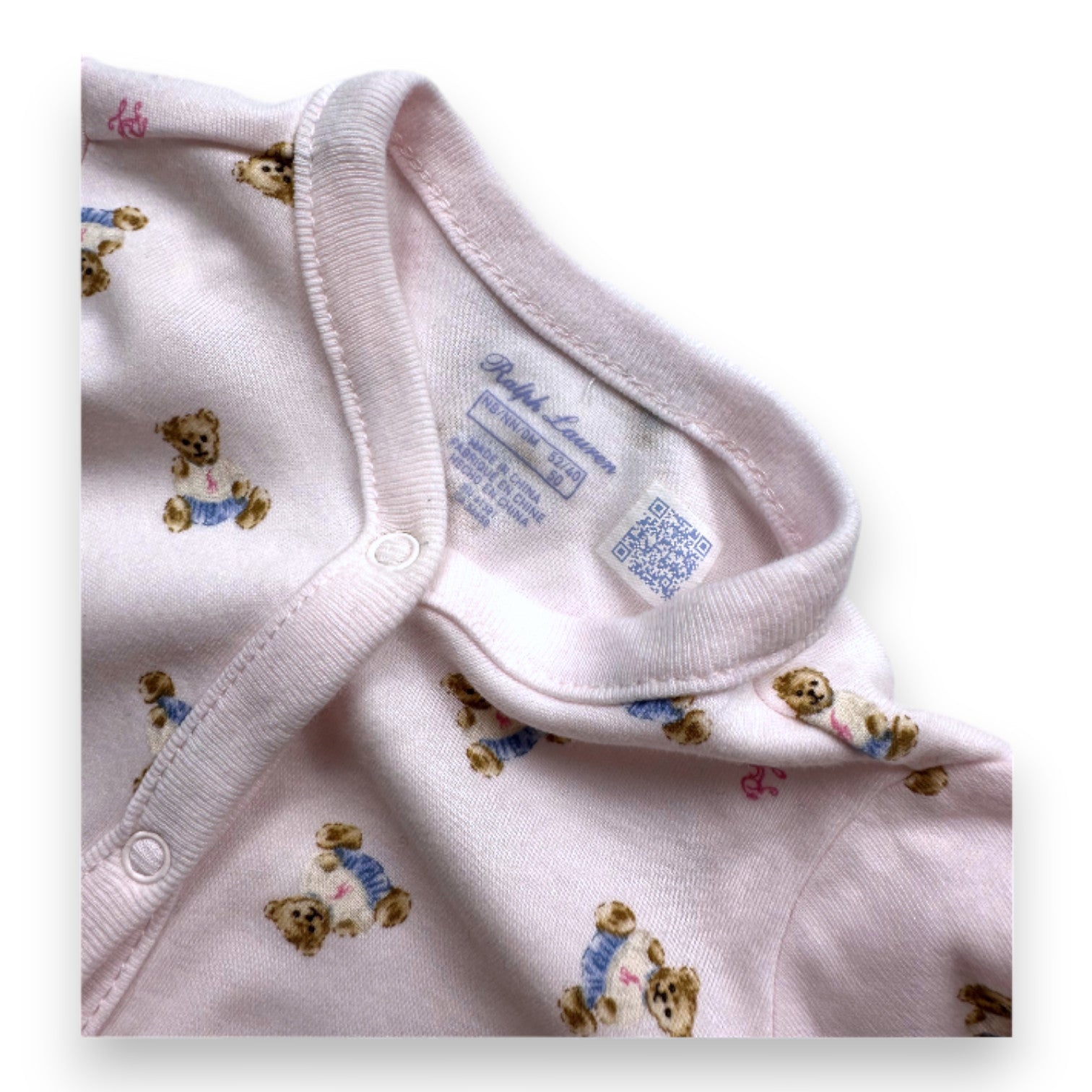 RALPH LAUREN - Combinaison rose avec imprimés ours - 1 mois