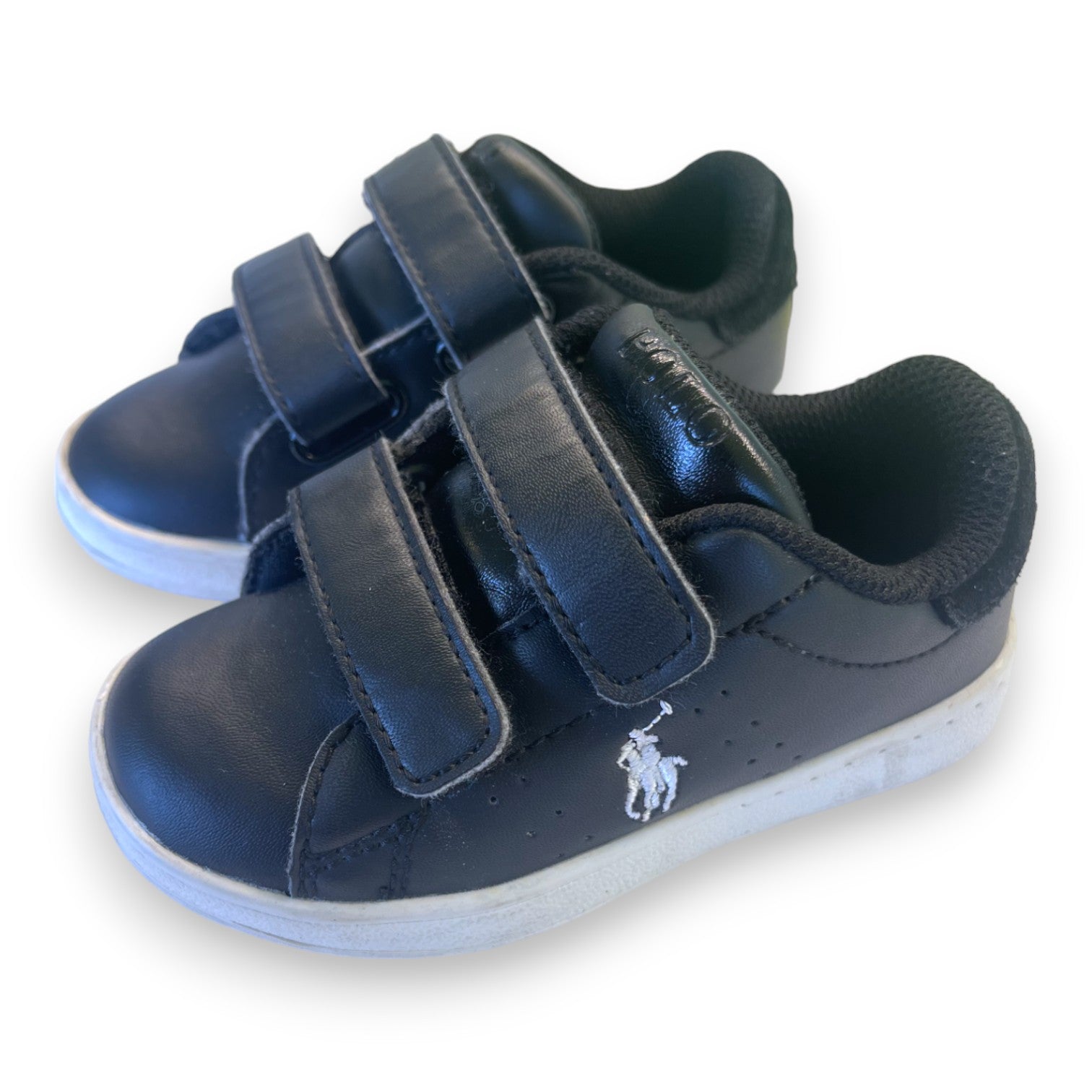 RALPH LAUREN - Baskets en cuir bleu marine - 22