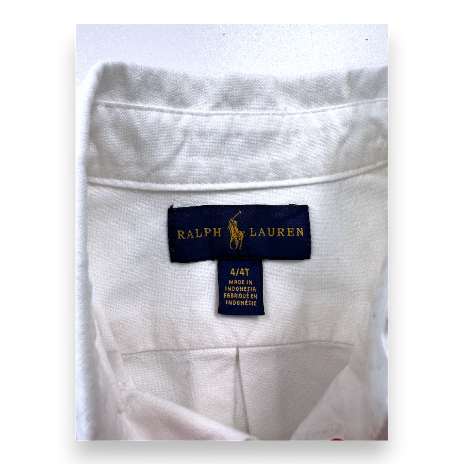 RALPH LAUREN - Chemise à manches longues blanche - 4 ans