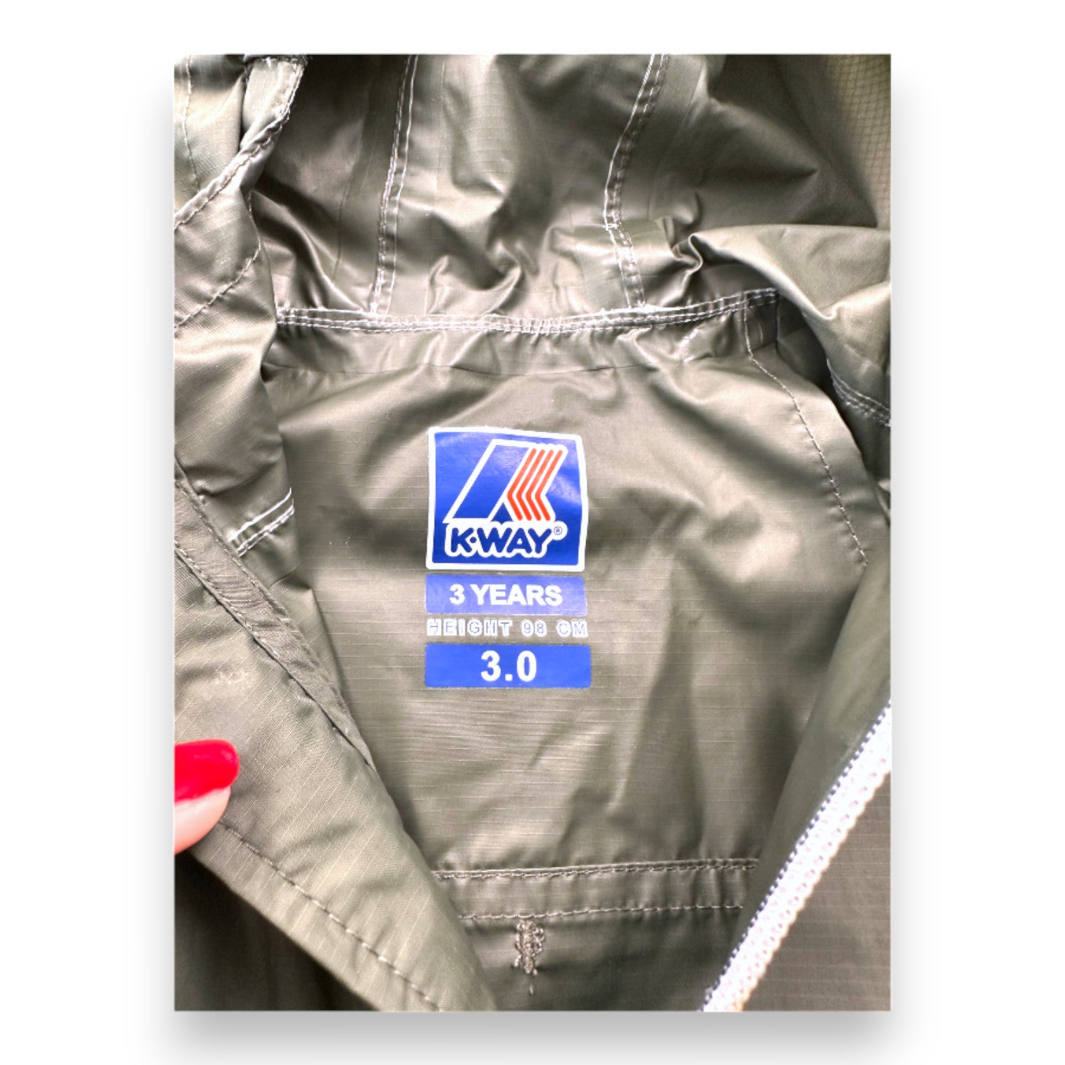 K-WAY - Veste coupe vent verte - 3 ans