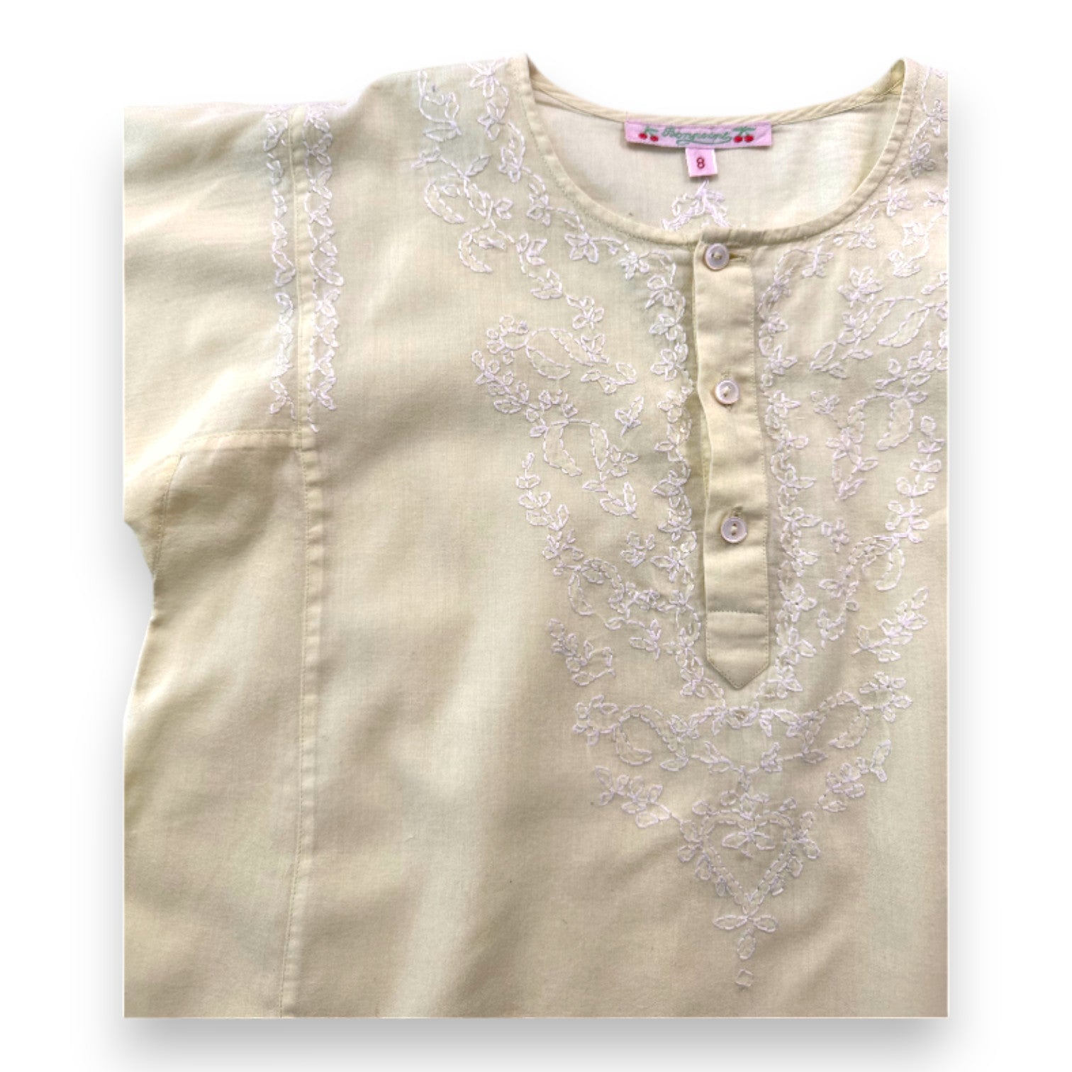 BONTON - Blouse jaune avec broderies - 8 ans