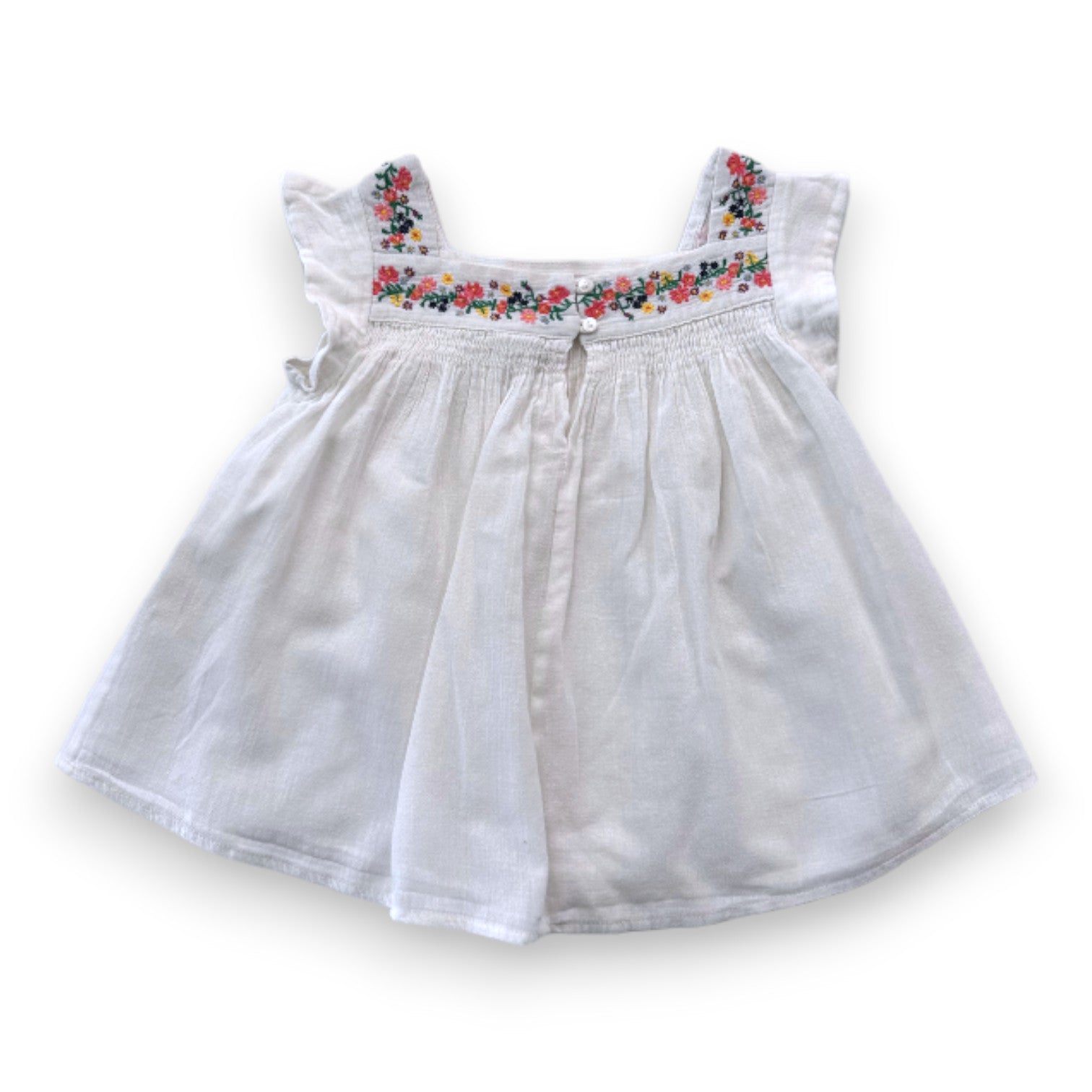 BONTON - Blouse blanche avec fleurs brodées - 4 ans