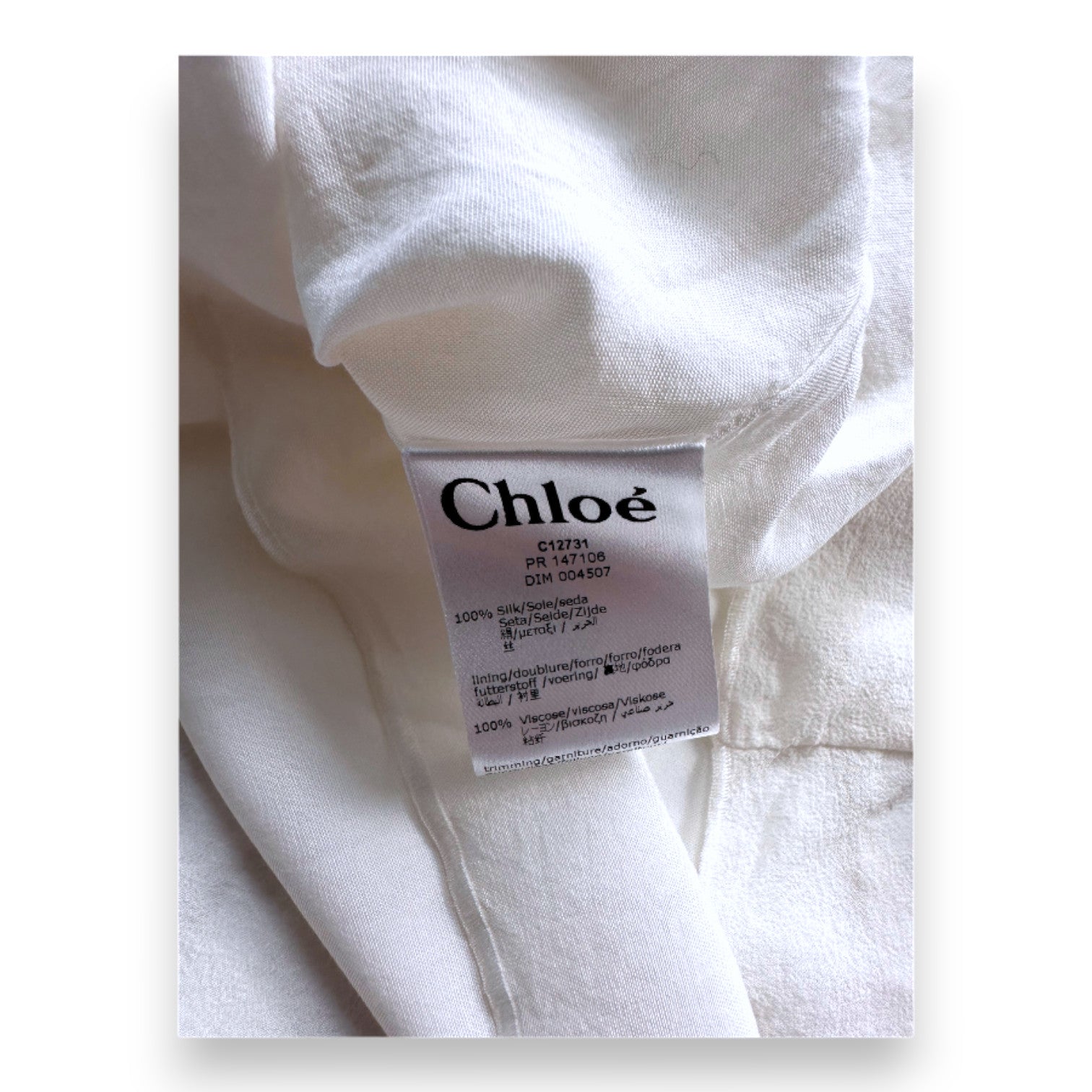 CHLOE - Robe blanche en soie - 6 ans