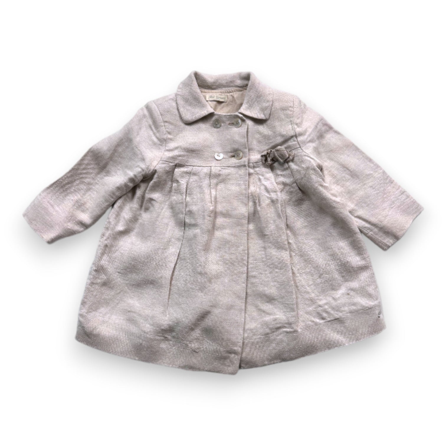 PILI CARRERA - Manteau en lin beige - 4 ans