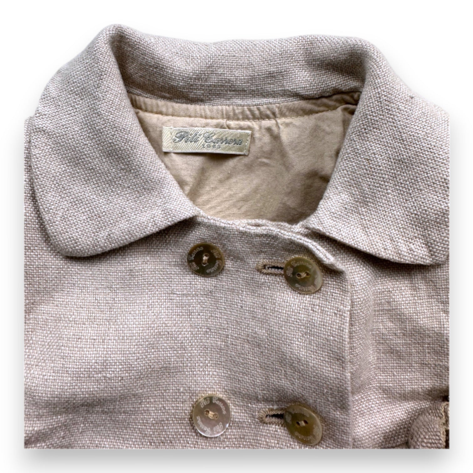 PILI CARRERA - Manteau en lin beige - 4 ans