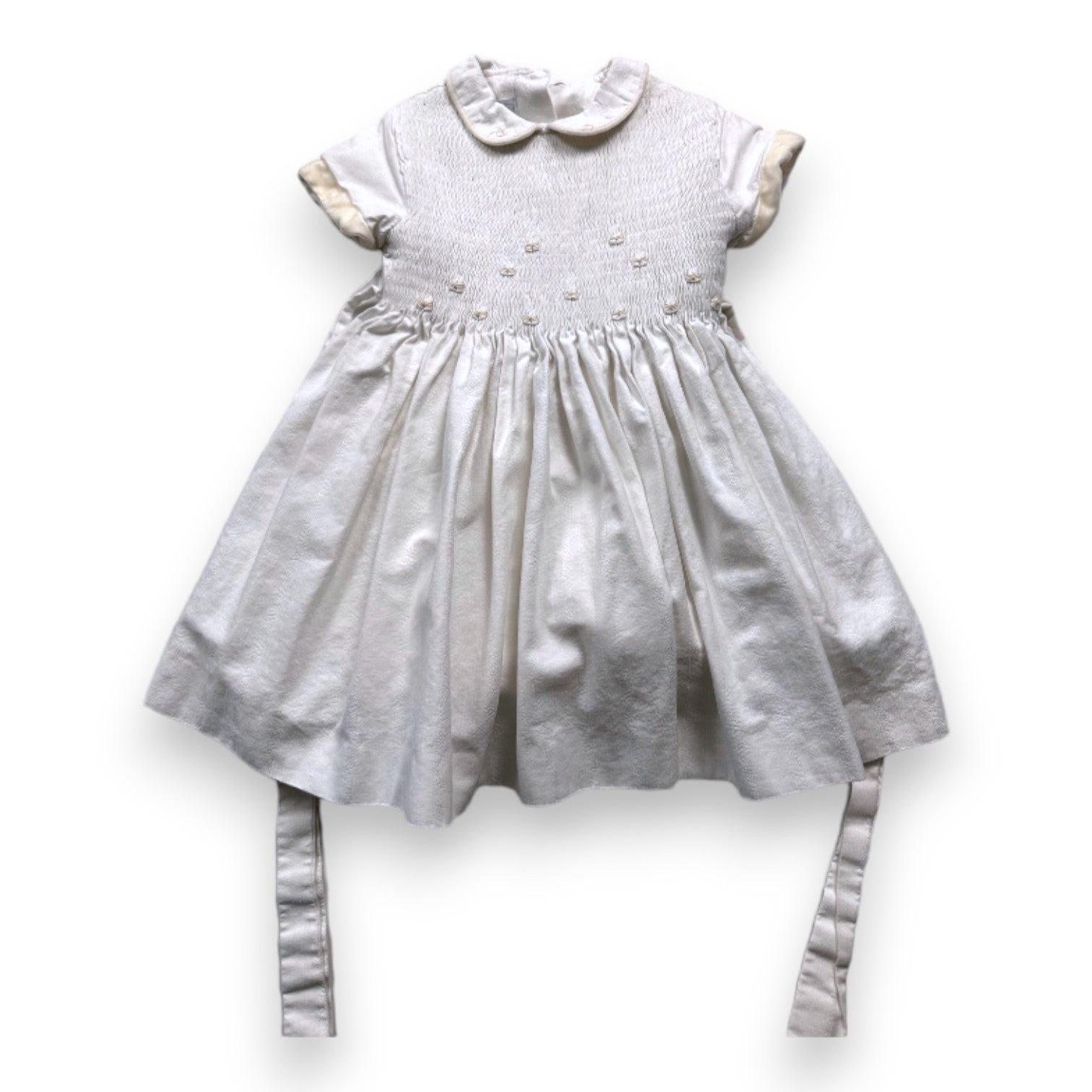 TARTINE & CHOCOLAT - Robe blanche à manches courtes avec broderies - 18 mois