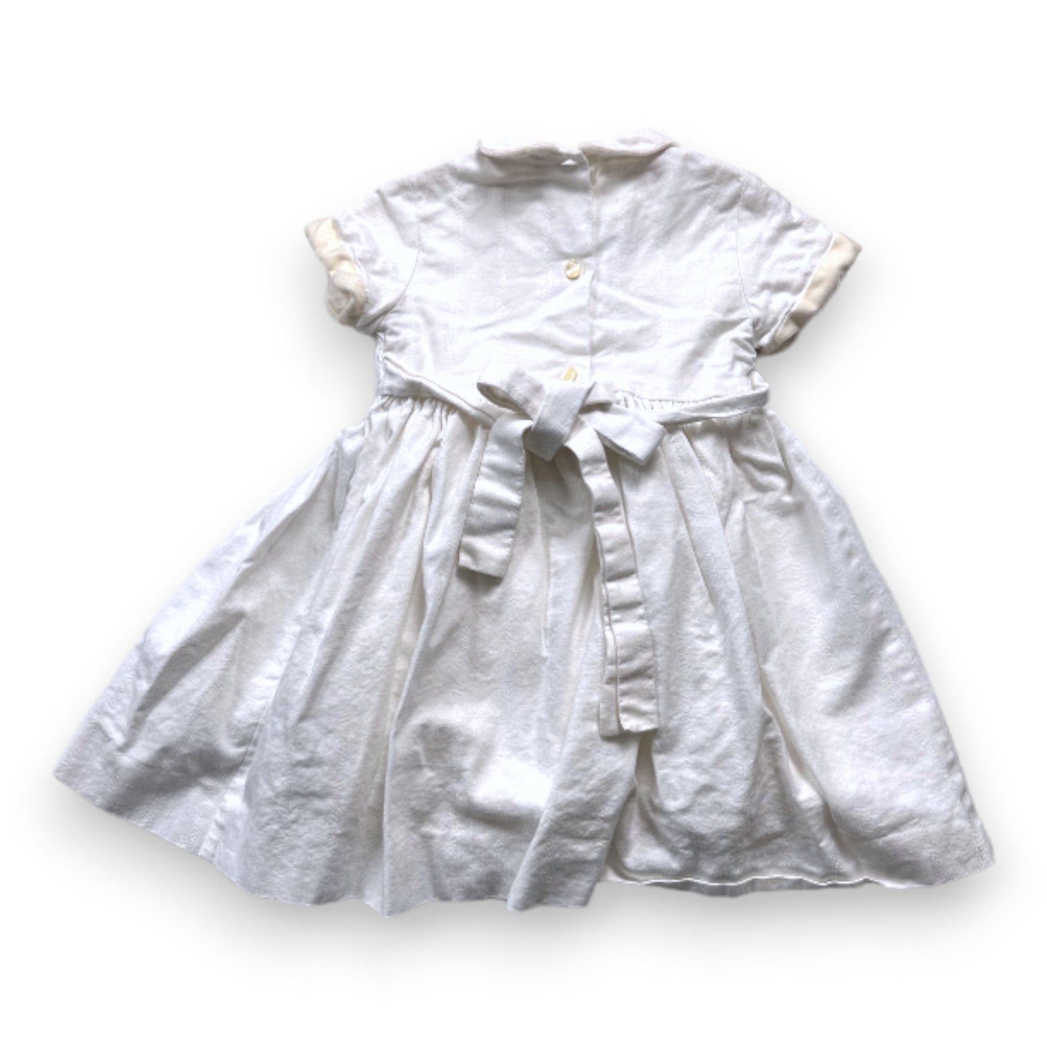 TARTINE & CHOCOLAT - Robe blanche à manches courtes avec broderies - 18 mois