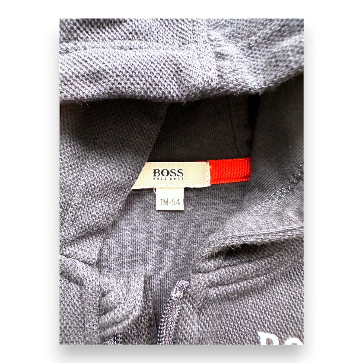 HUGO BOSS  - Sweat zippé bleu - 1 mois