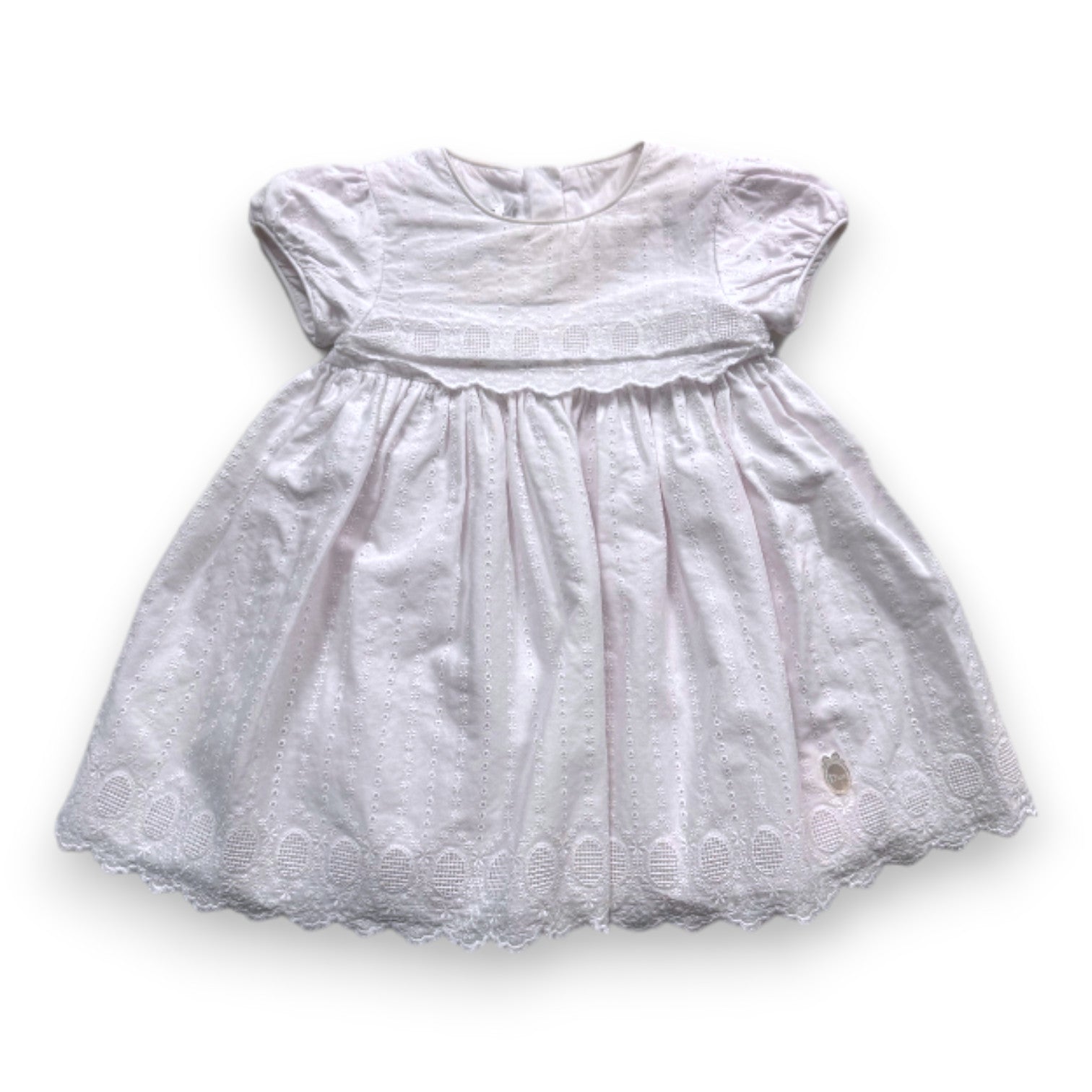 BABY DIOR - Robe blanche avec détails - 6 mois