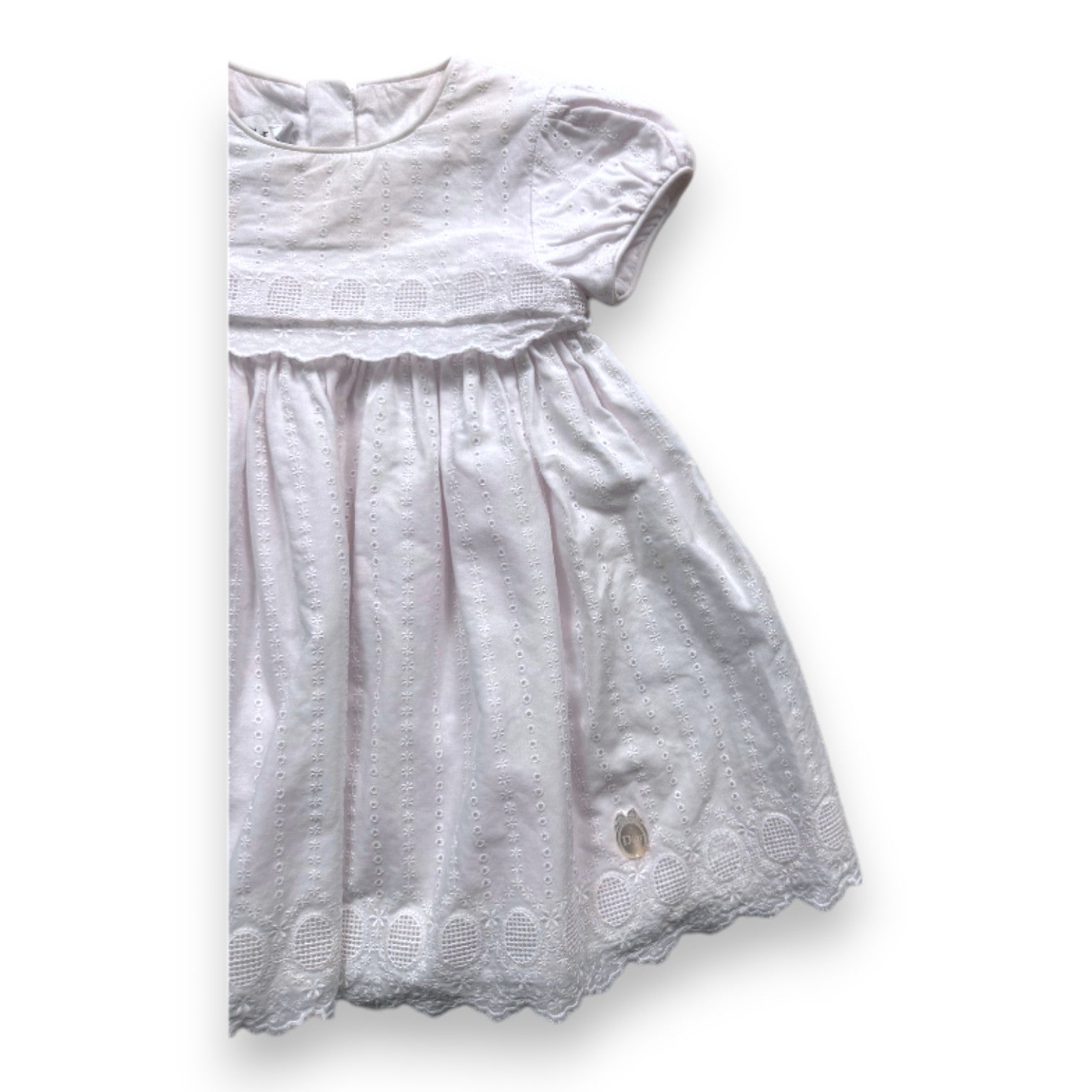 BABY DIOR - Robe blanche avec détails - 6 mois