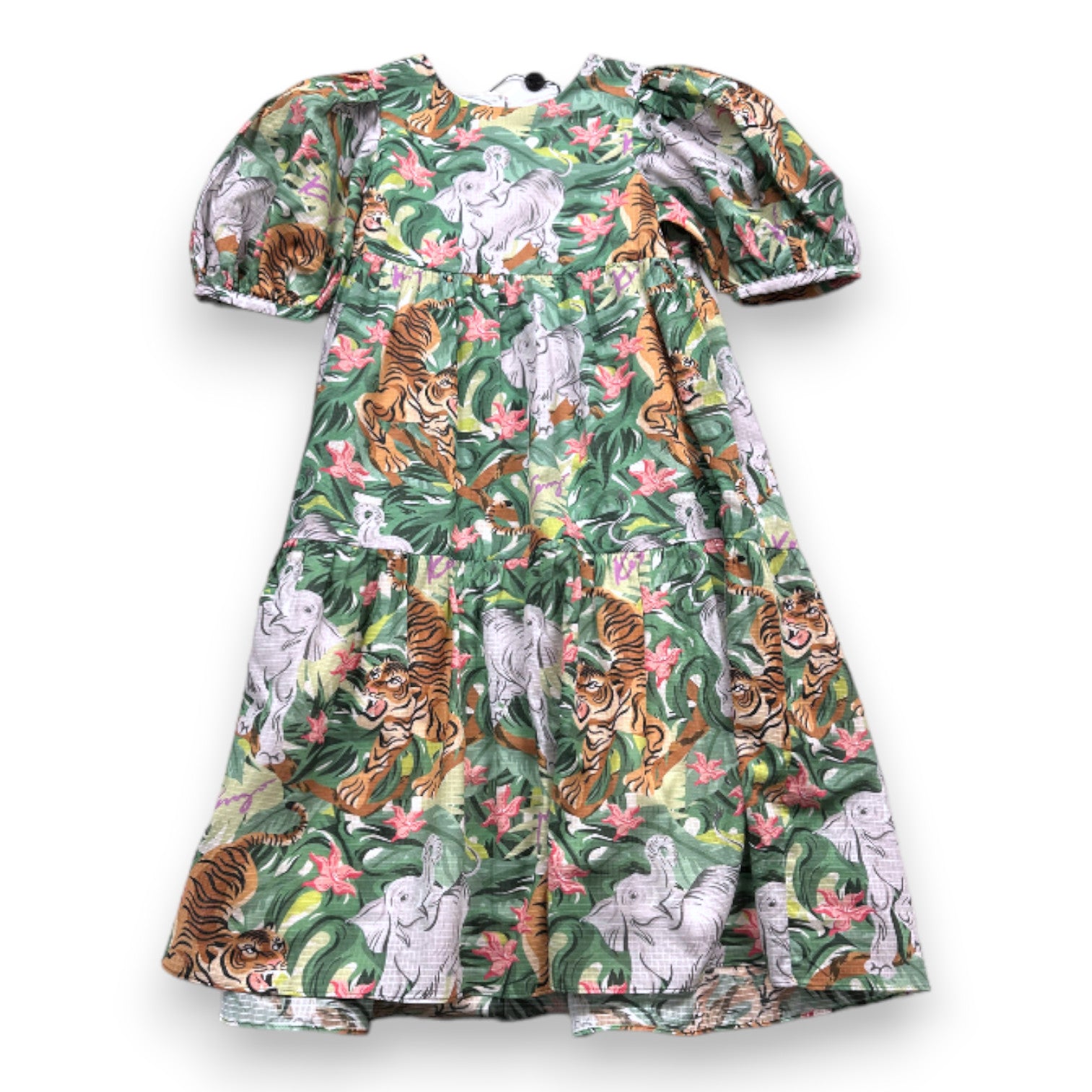 KENZO - Robe verte imprimée jungle - 6 ans