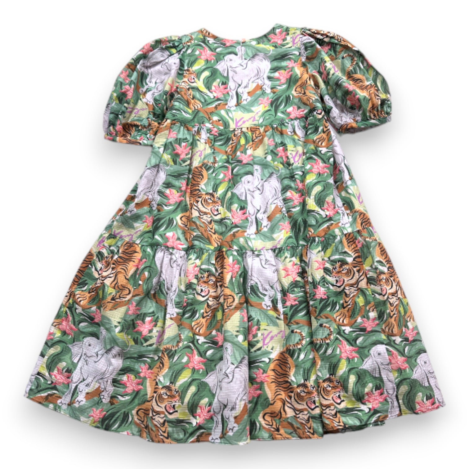 KENZO - Robe verte imprimée jungle - 6 ans