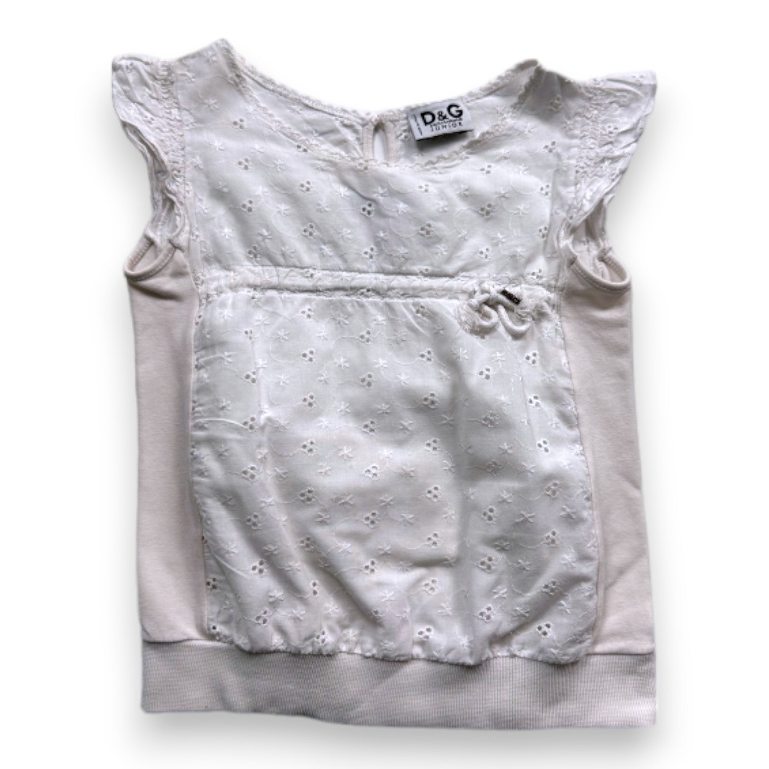 DOLCE & GABBANA - T-shirt blanc à manches courtes avec broderies - 4 ans