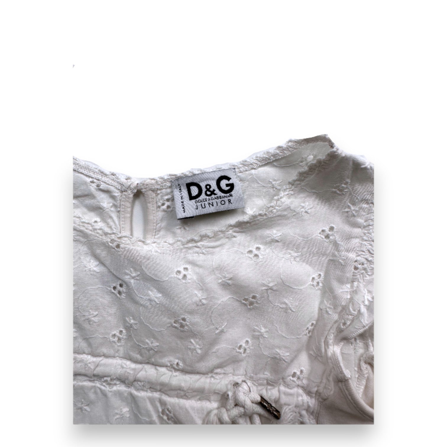 DOLCE & GABBANA - T-shirt blanc à manches courtes avec broderies - 4 ans