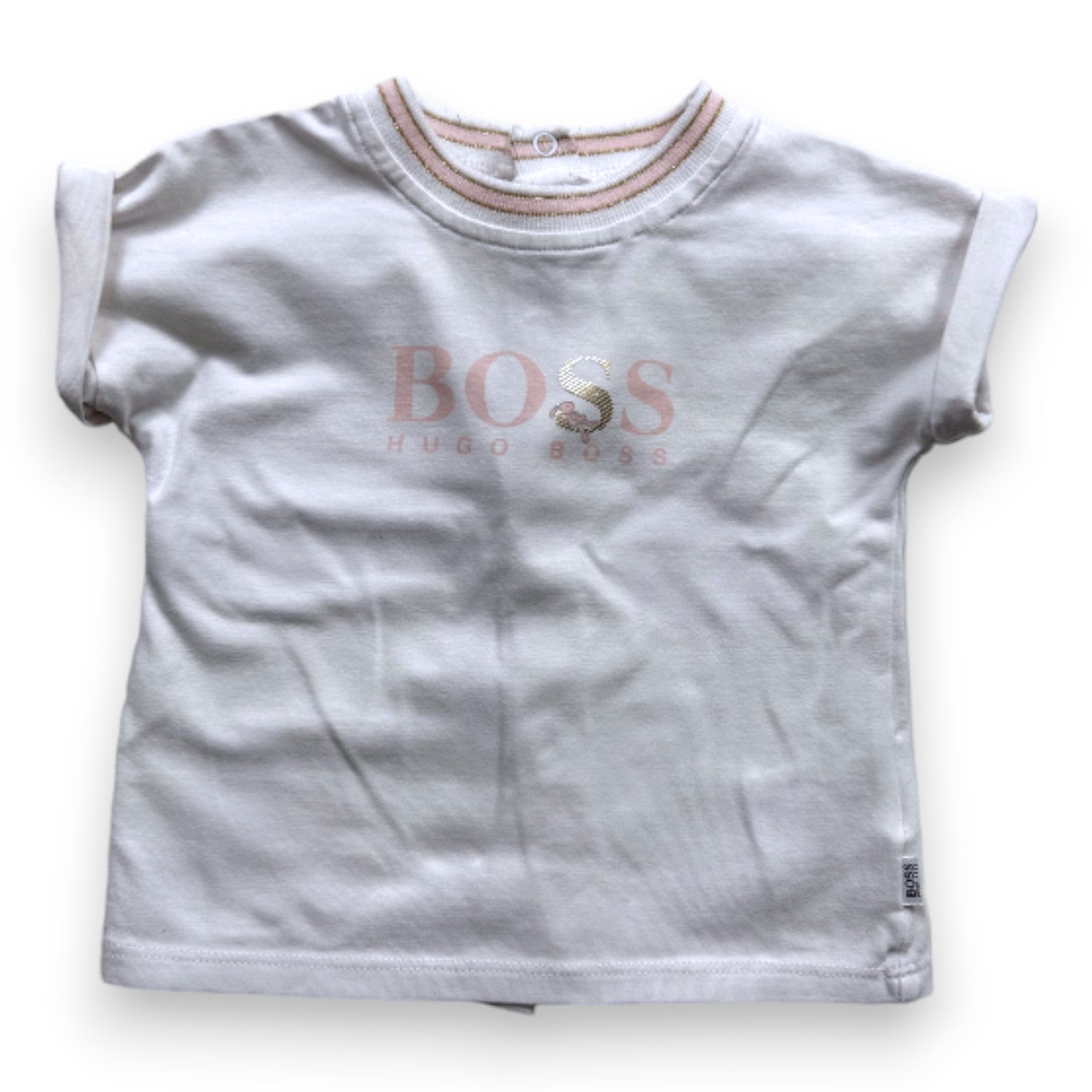 HUGO BOSS - T-shirt blanc avec imprimé - 6 mois